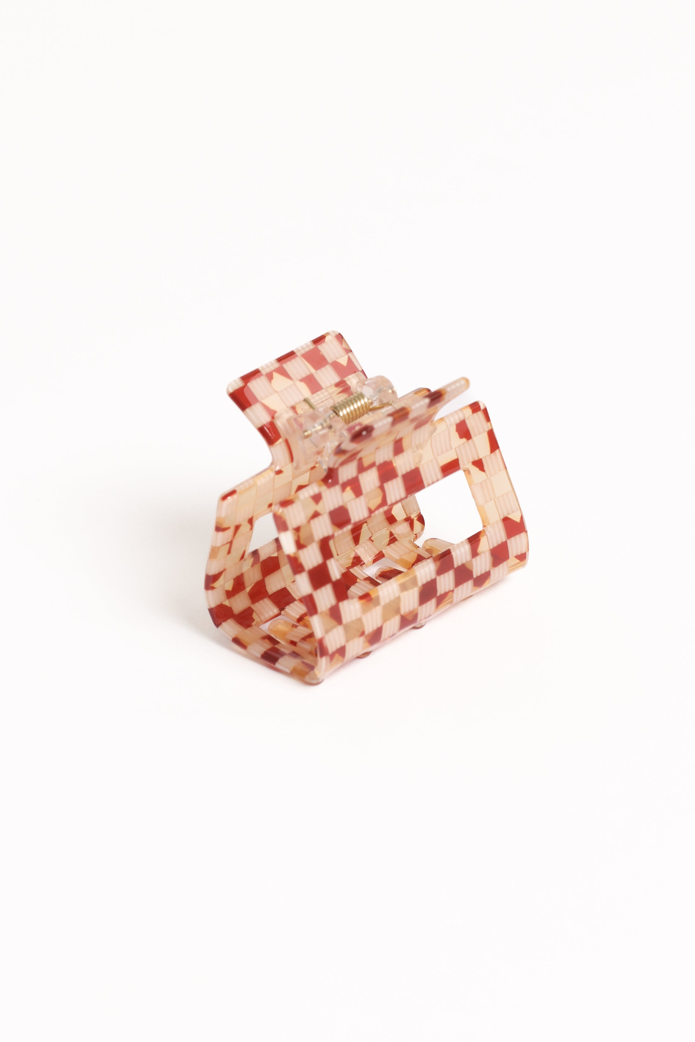 Capri Hair Clip - Tan Check