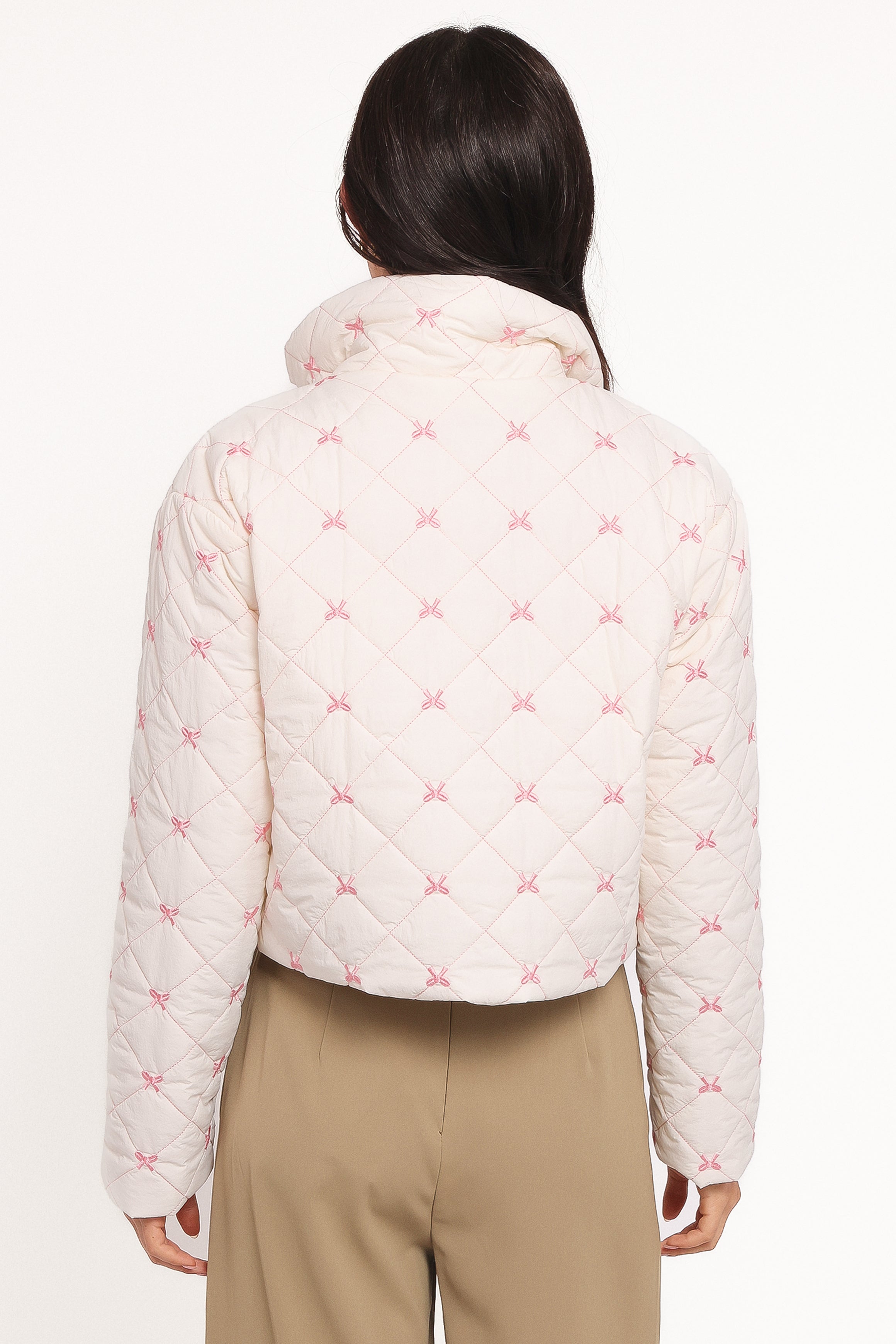 Adi Quilted Jacket - Pink Bow