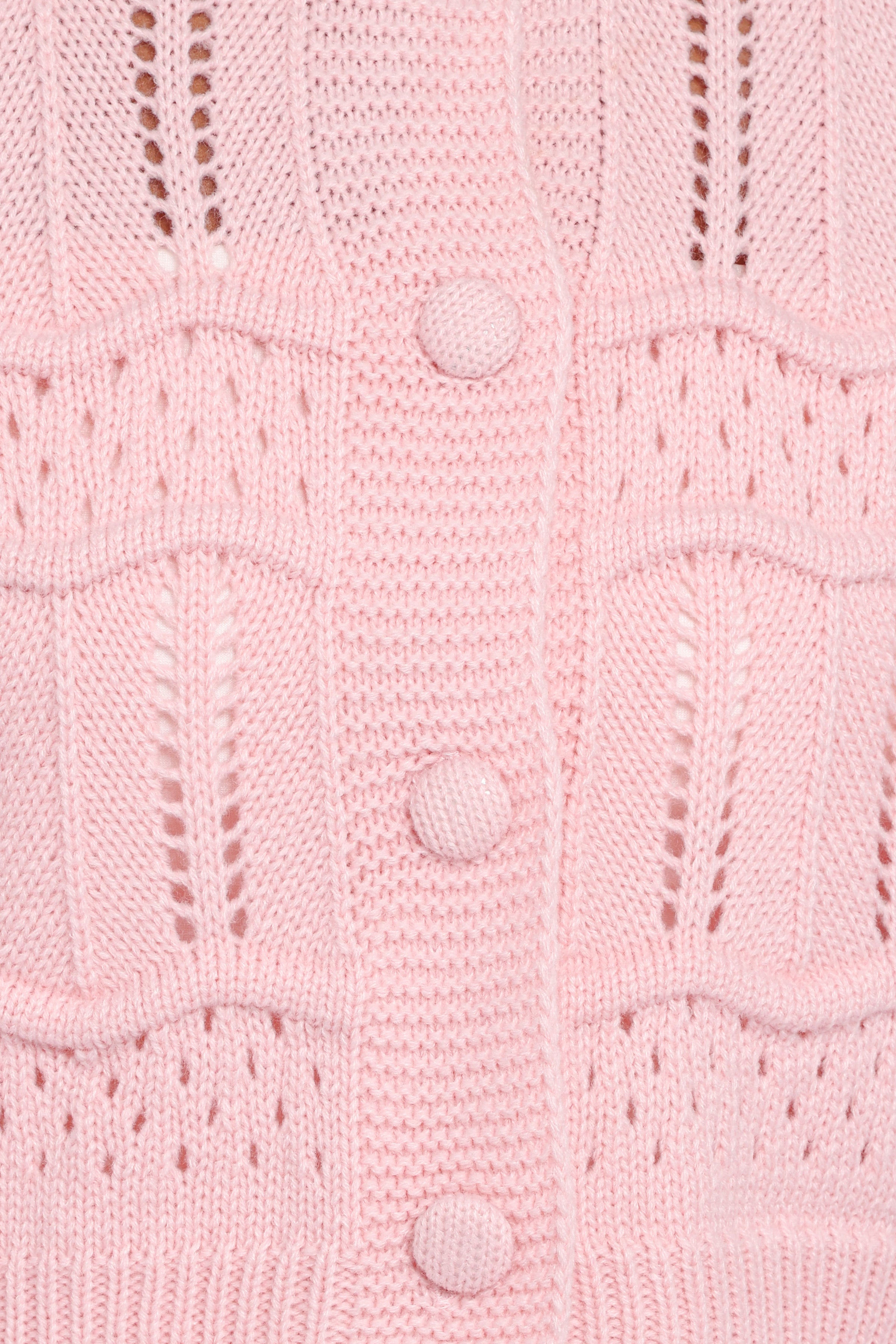 Aidy Crop Button Front Cardigan - Pink