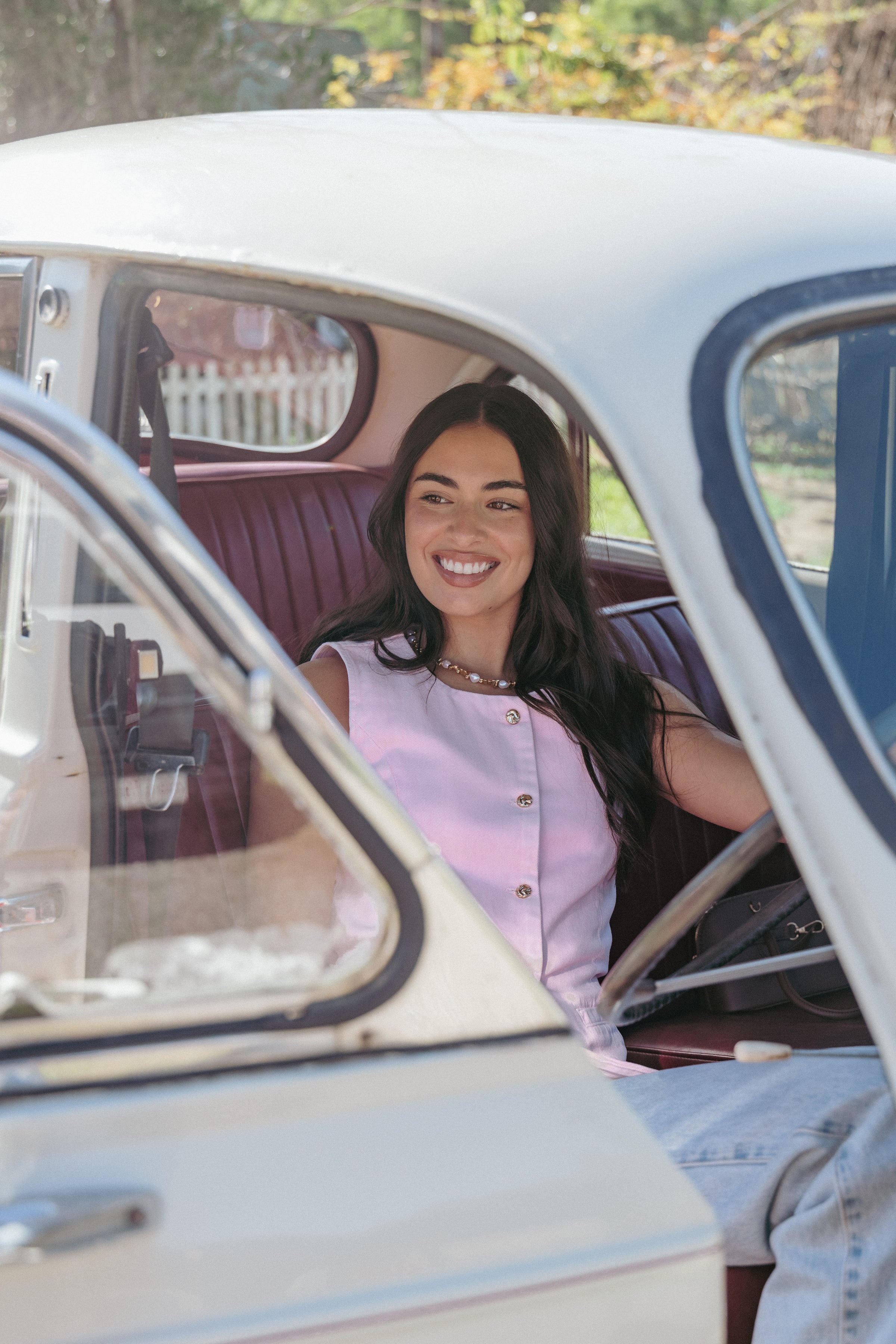 Ailis Denim Vest Top - Dusty Pink