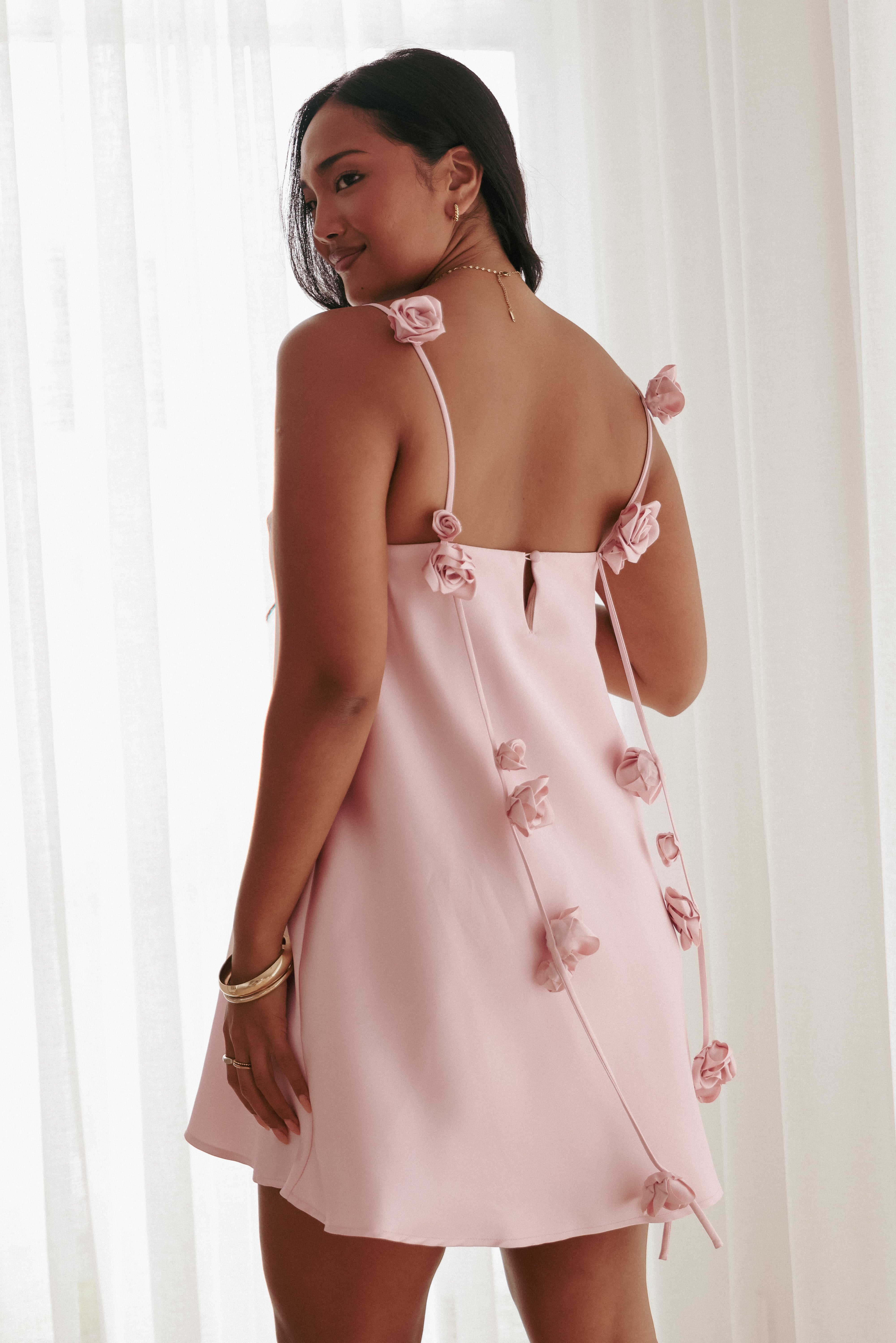 Airlie Mini Dress - Baby Pink