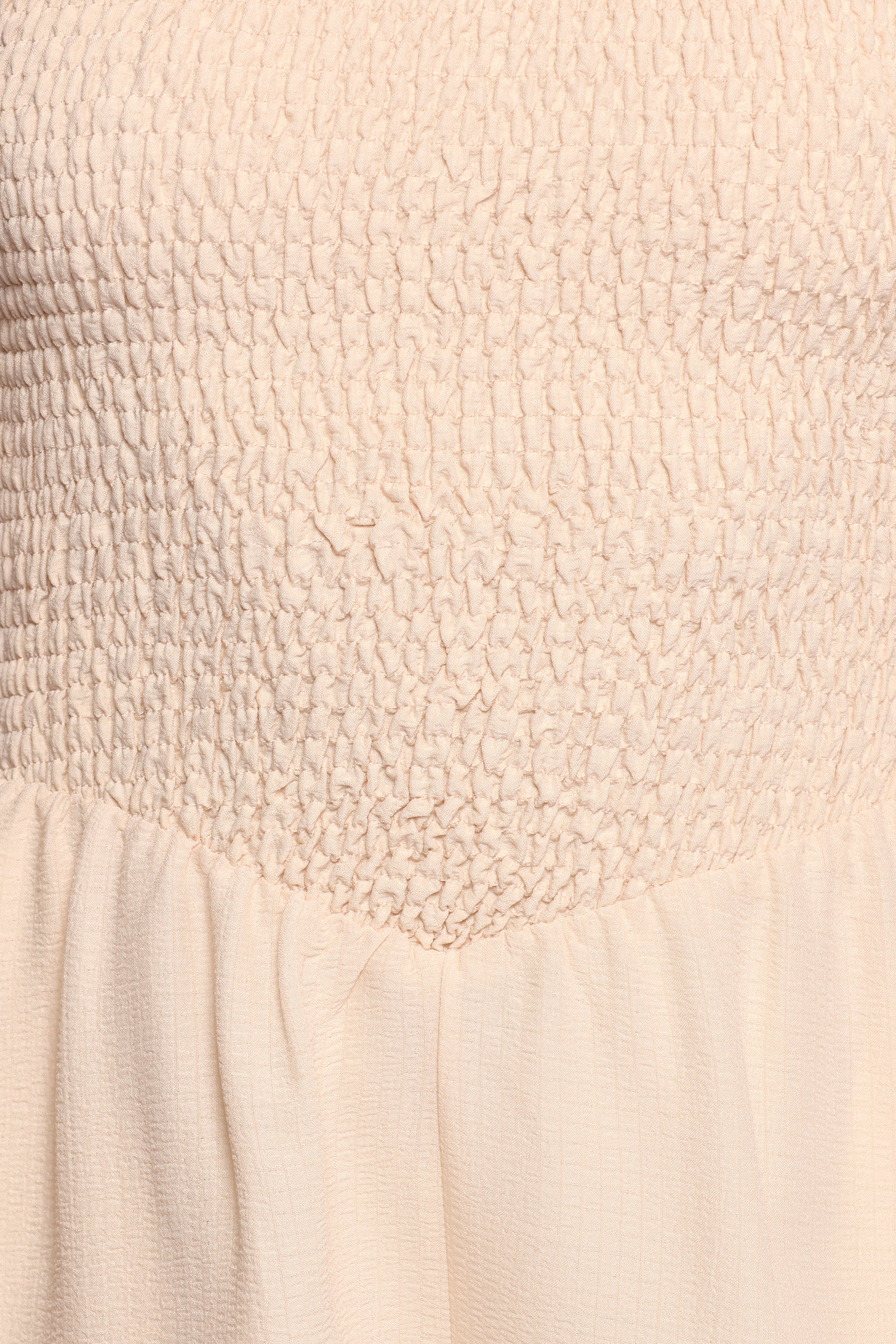 Alaric Shirred Romper - Cream