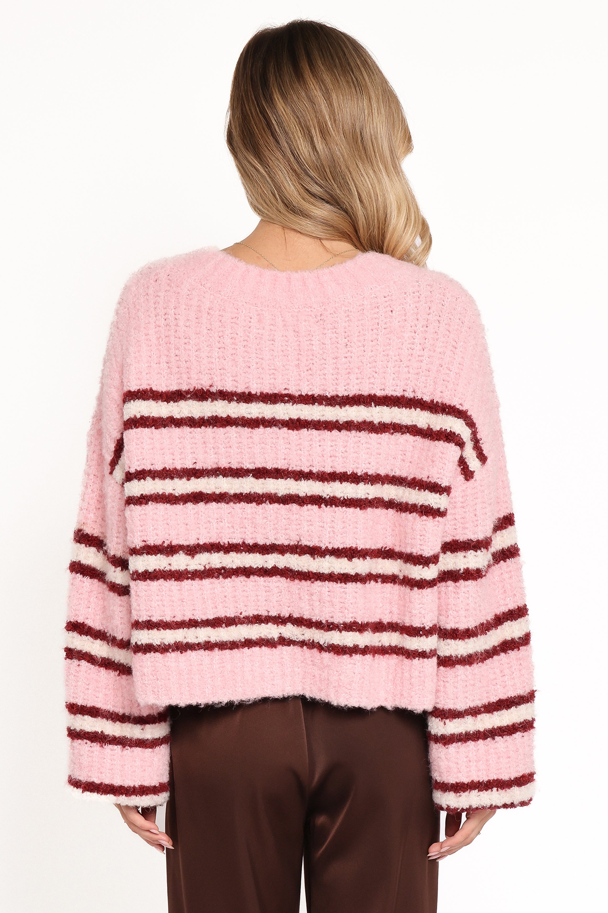 Albertine Cardigan - Pink Stripe