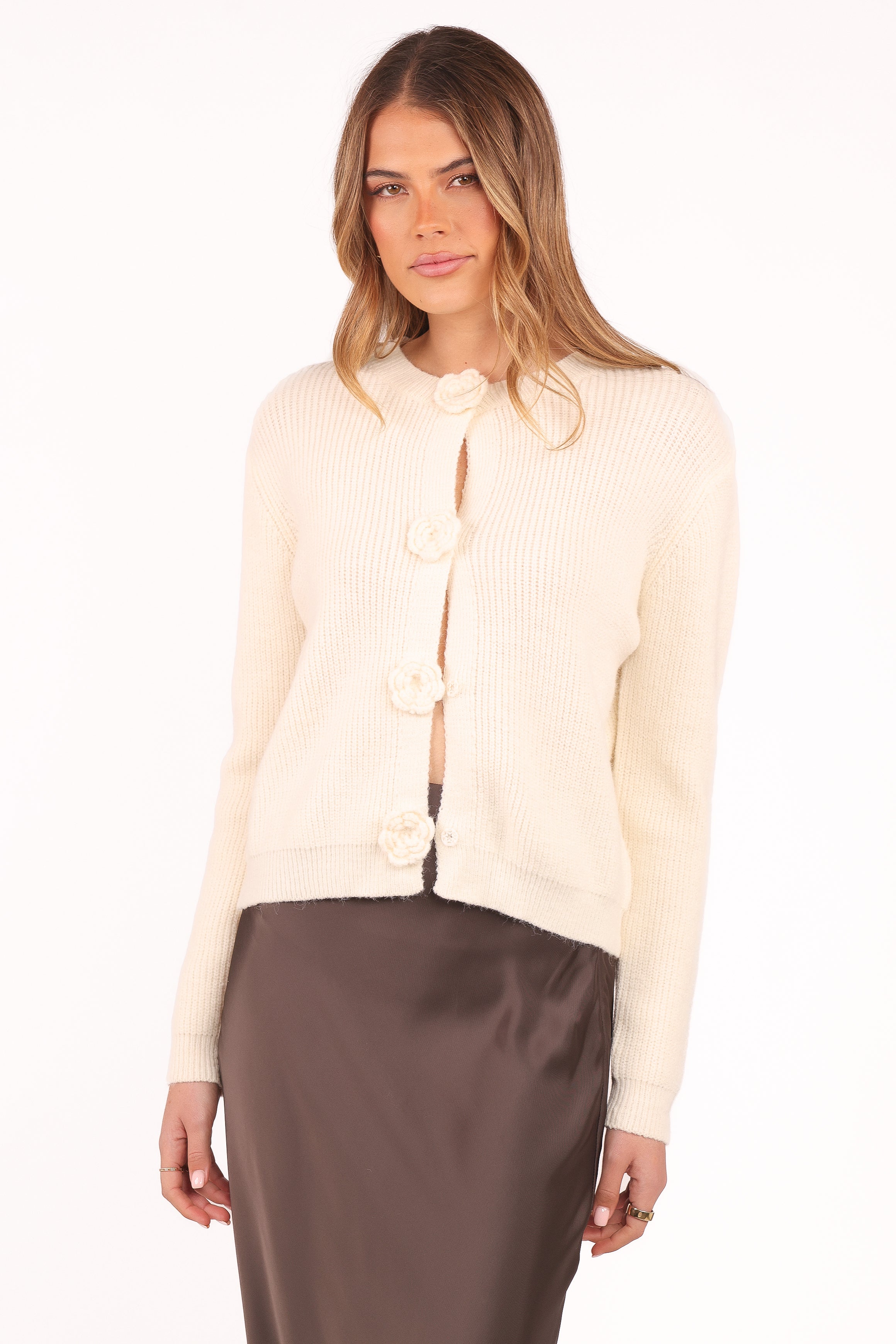 Jones Rosette Cardigan - Cream