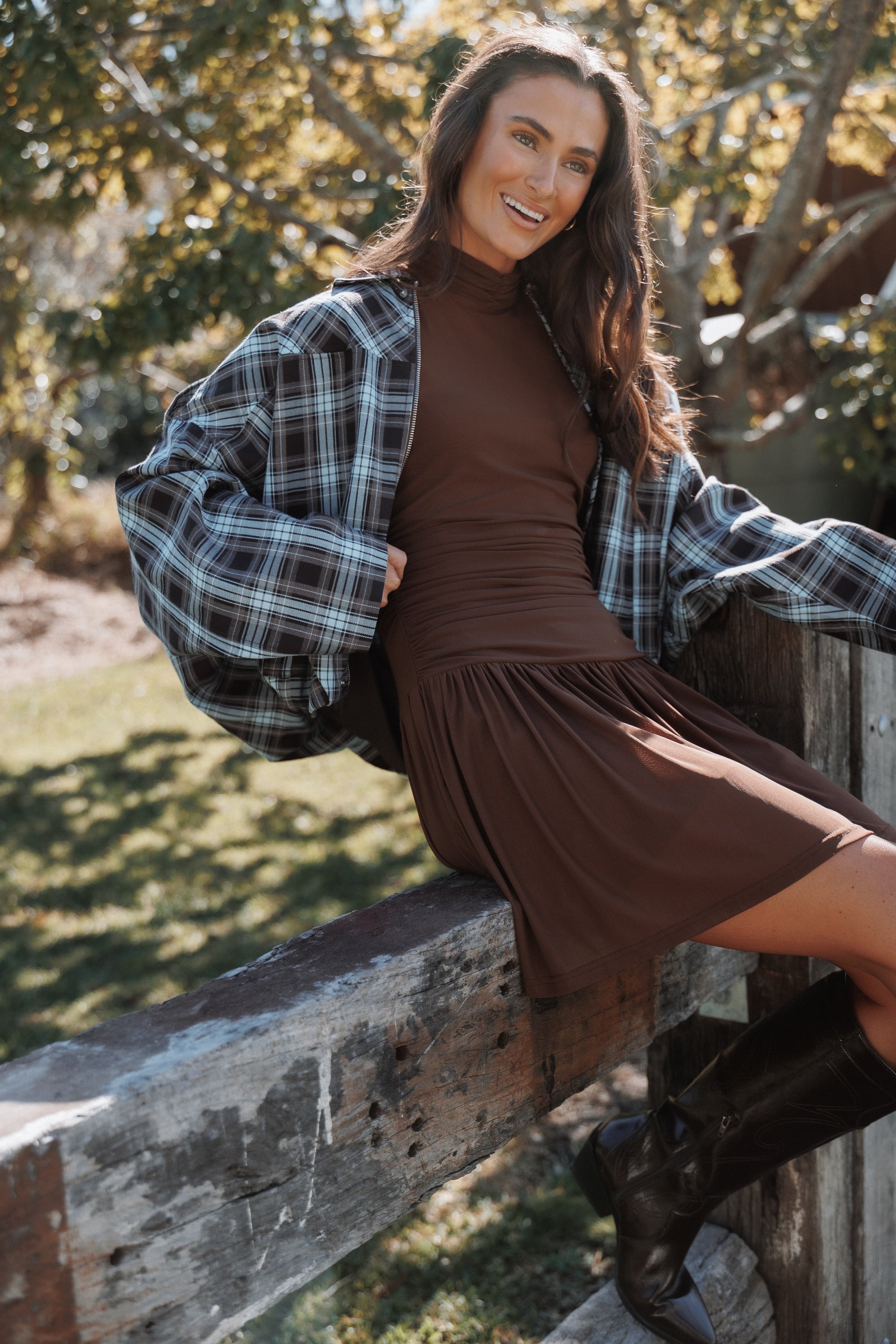 Alma Mini Dress - Chocolate