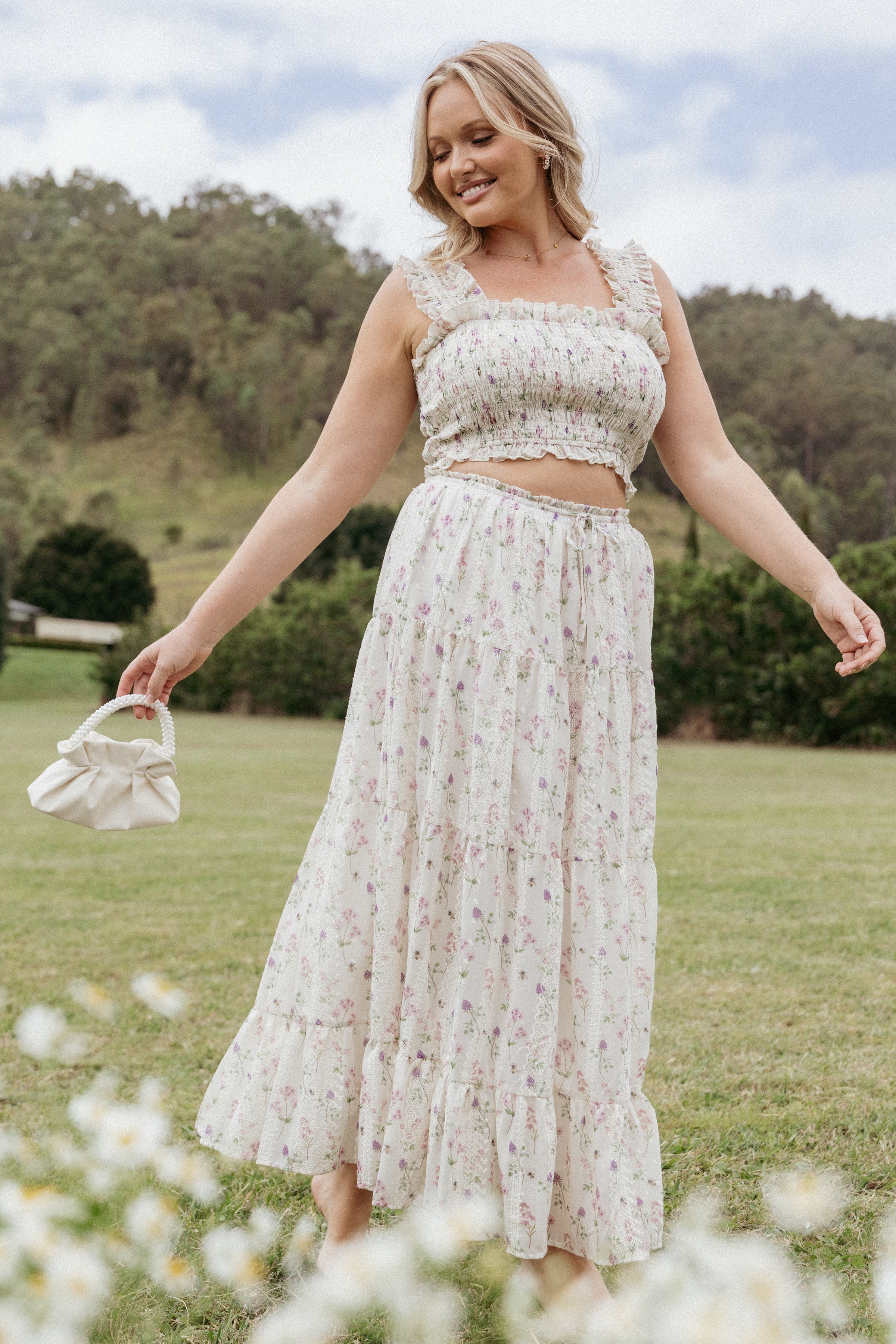 Amberlyn Maxi Skirt - Pink Floral