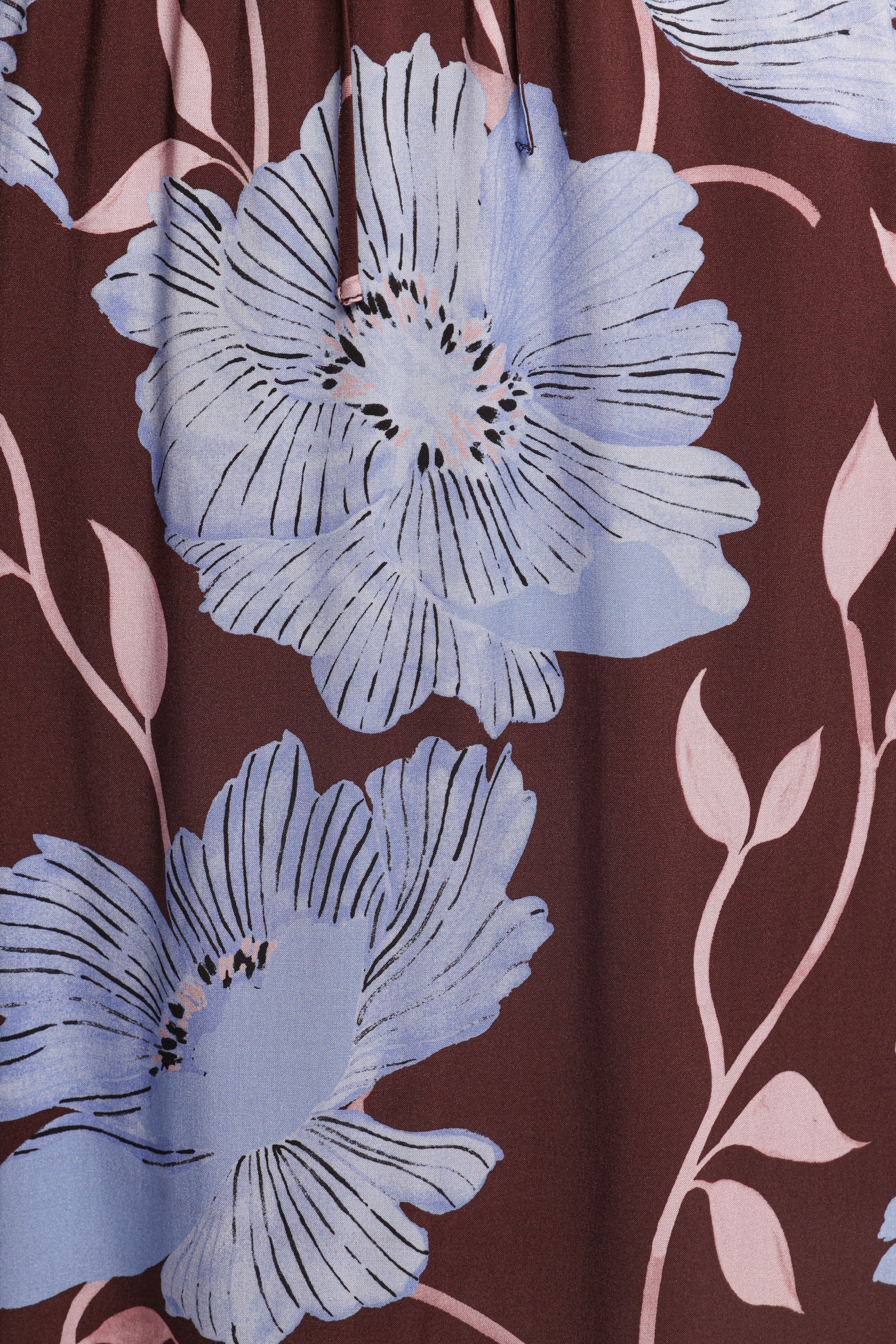 Angie Midi Skirt - Blue Poppies