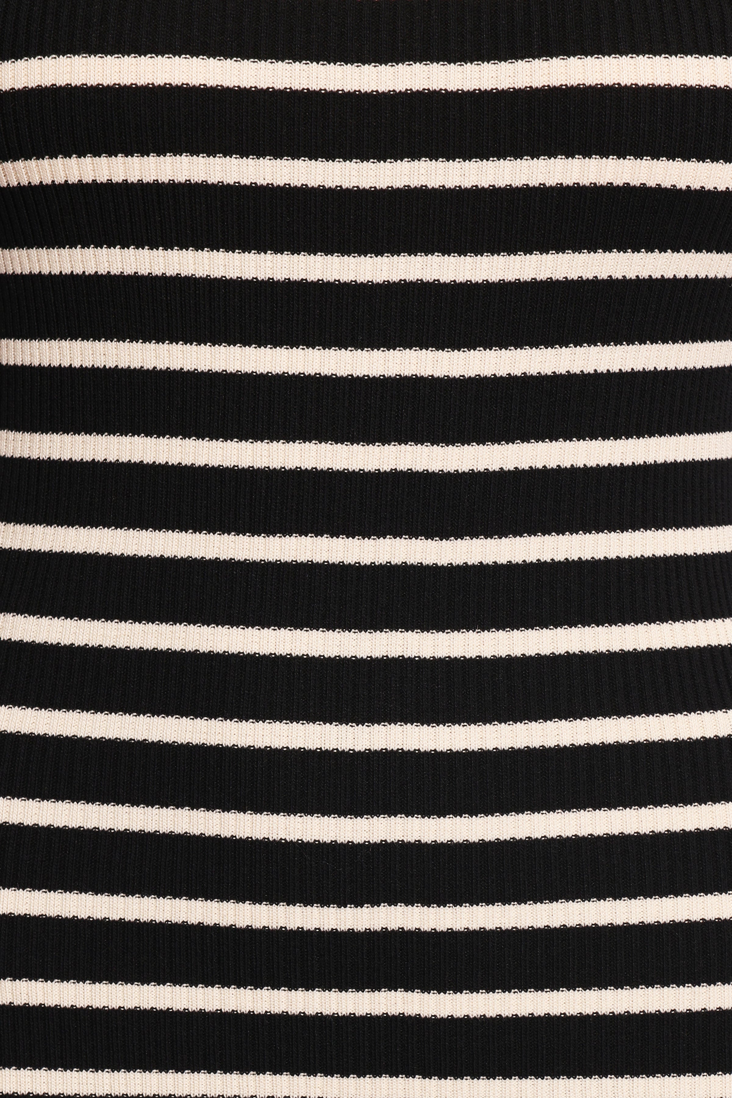 Arabella Knit Dress - Black Beige Stripe