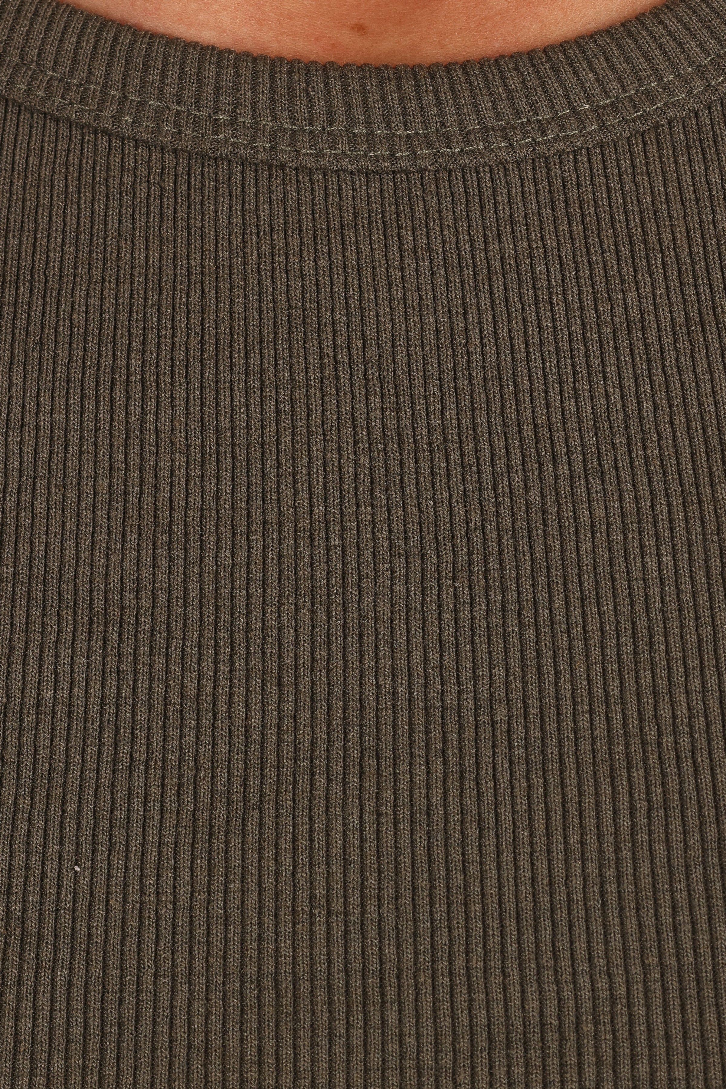 Ari Ribbed Tank Top - Olive