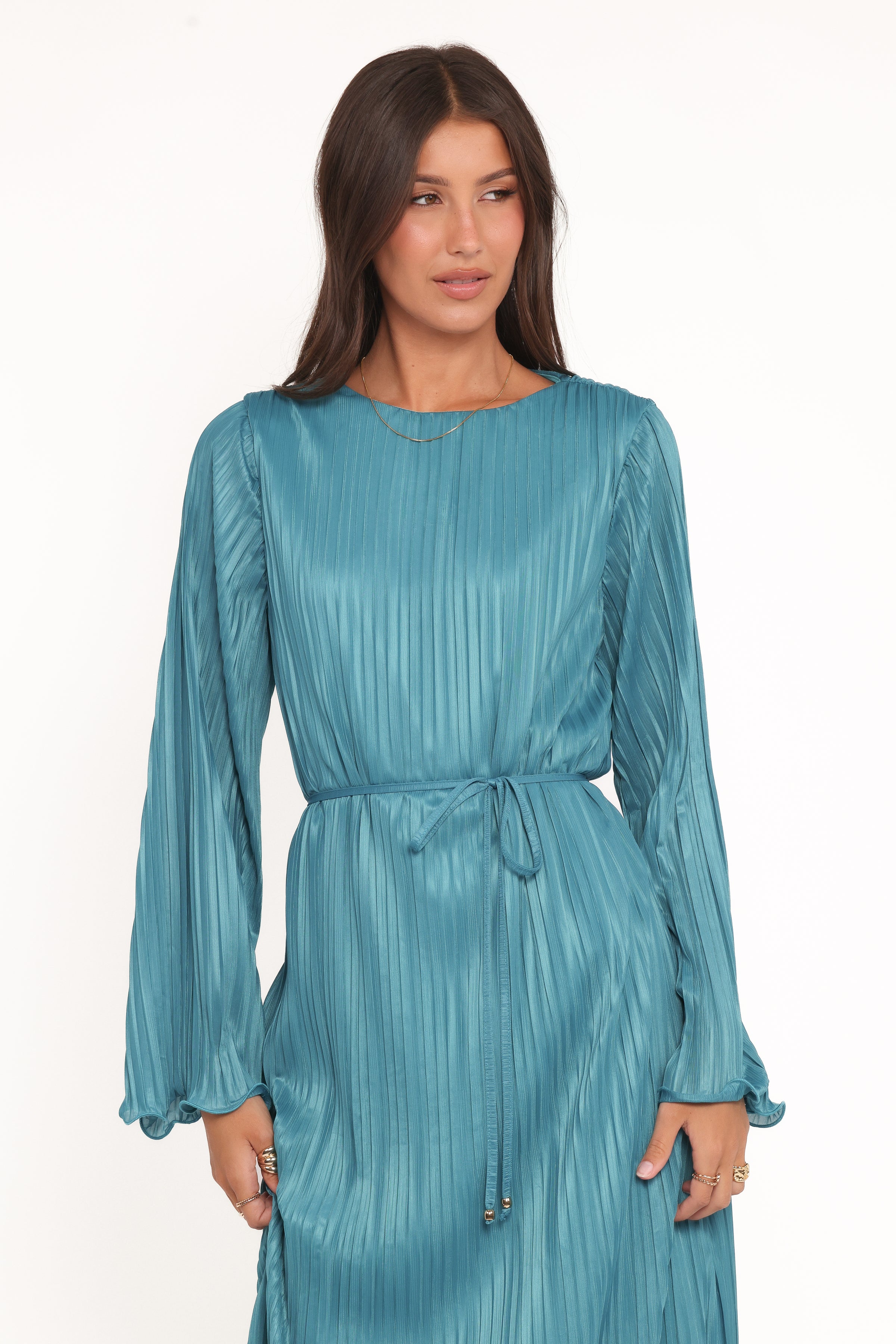 Armena Long Sleeve Maxi Dress - Teal