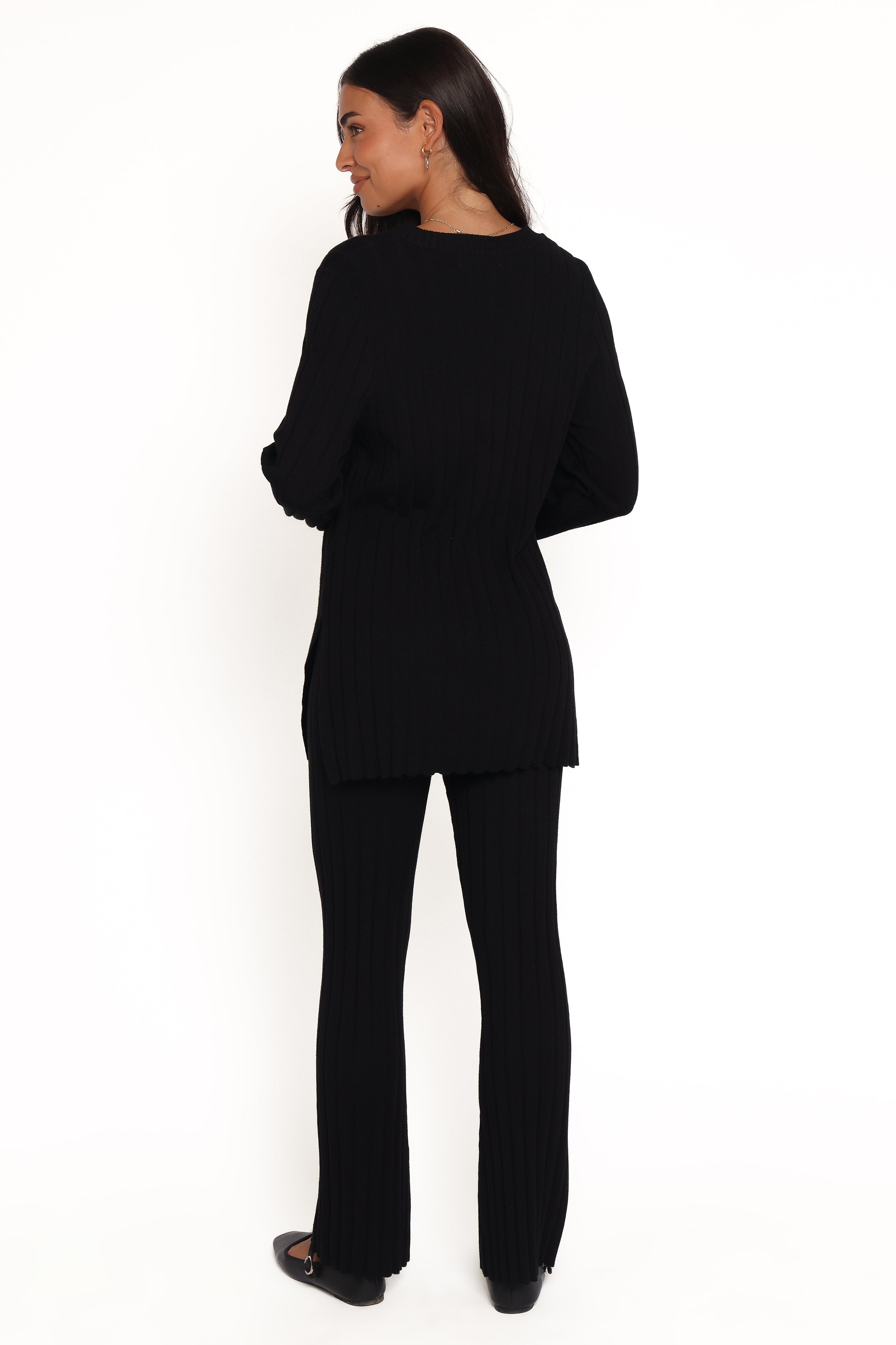 Silvie Long Sleeve Knitted Set - Black