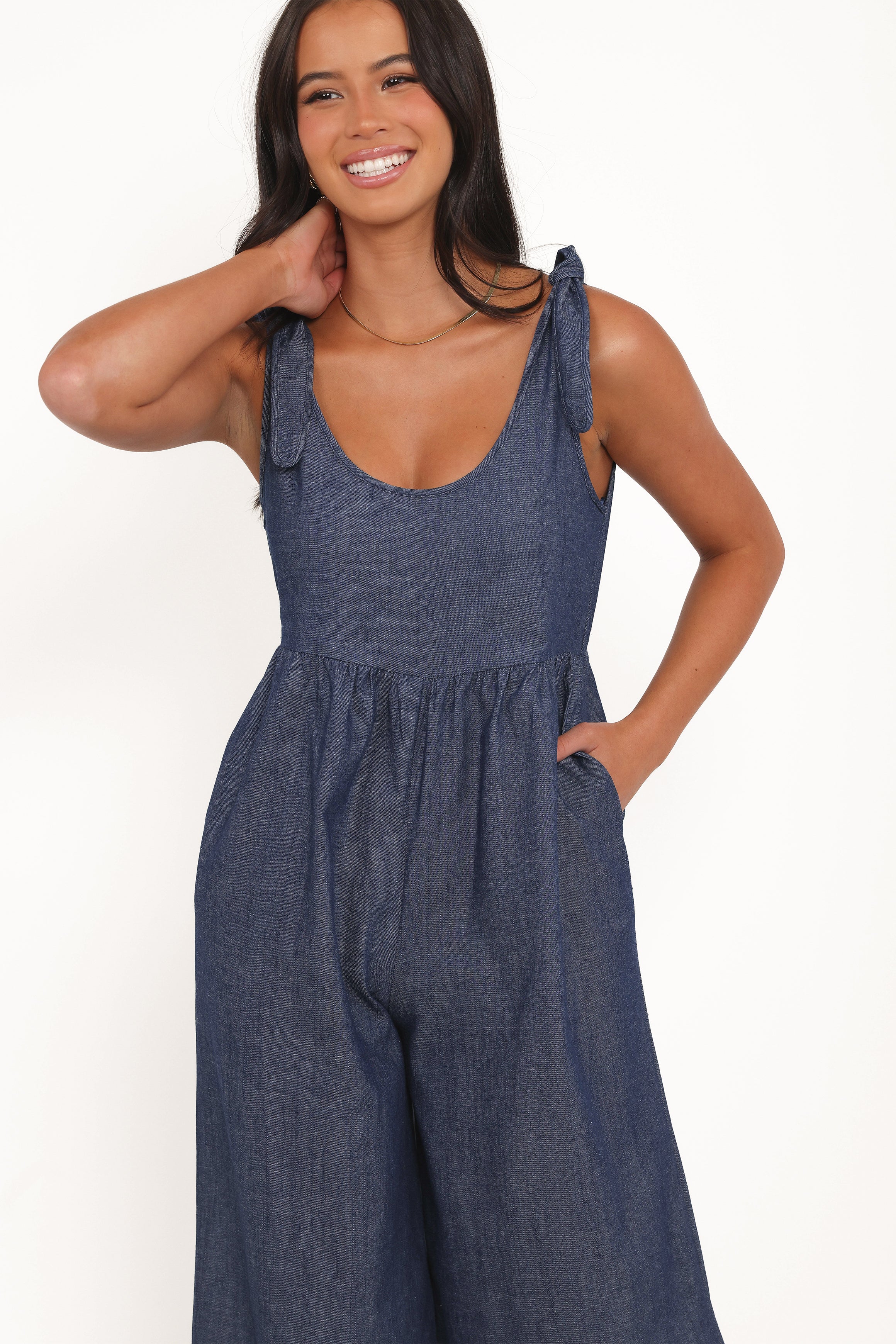 Ayla Chambray Jumpsuit - Denim