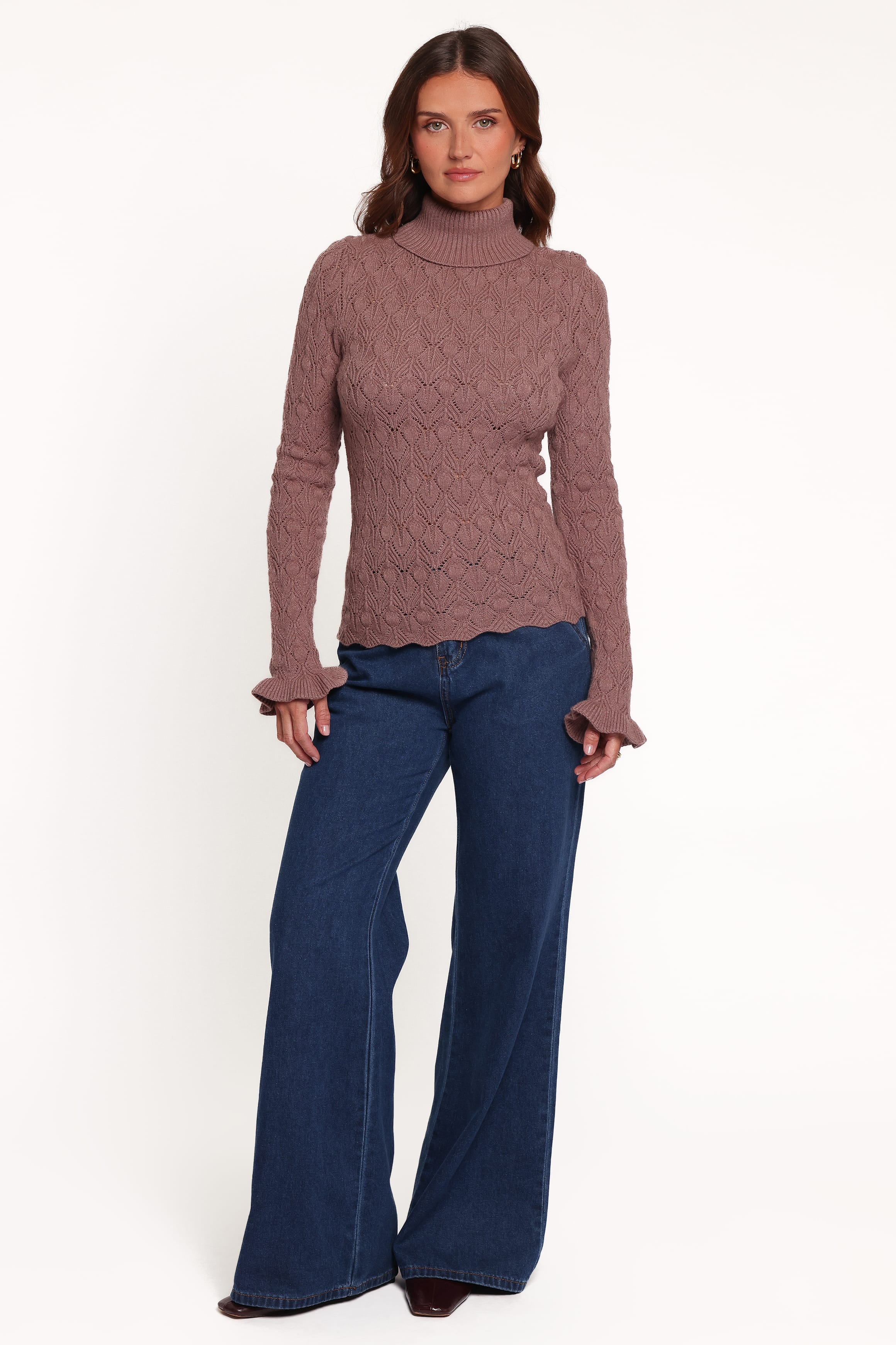 Baker Pointelle Sweater - Mauve