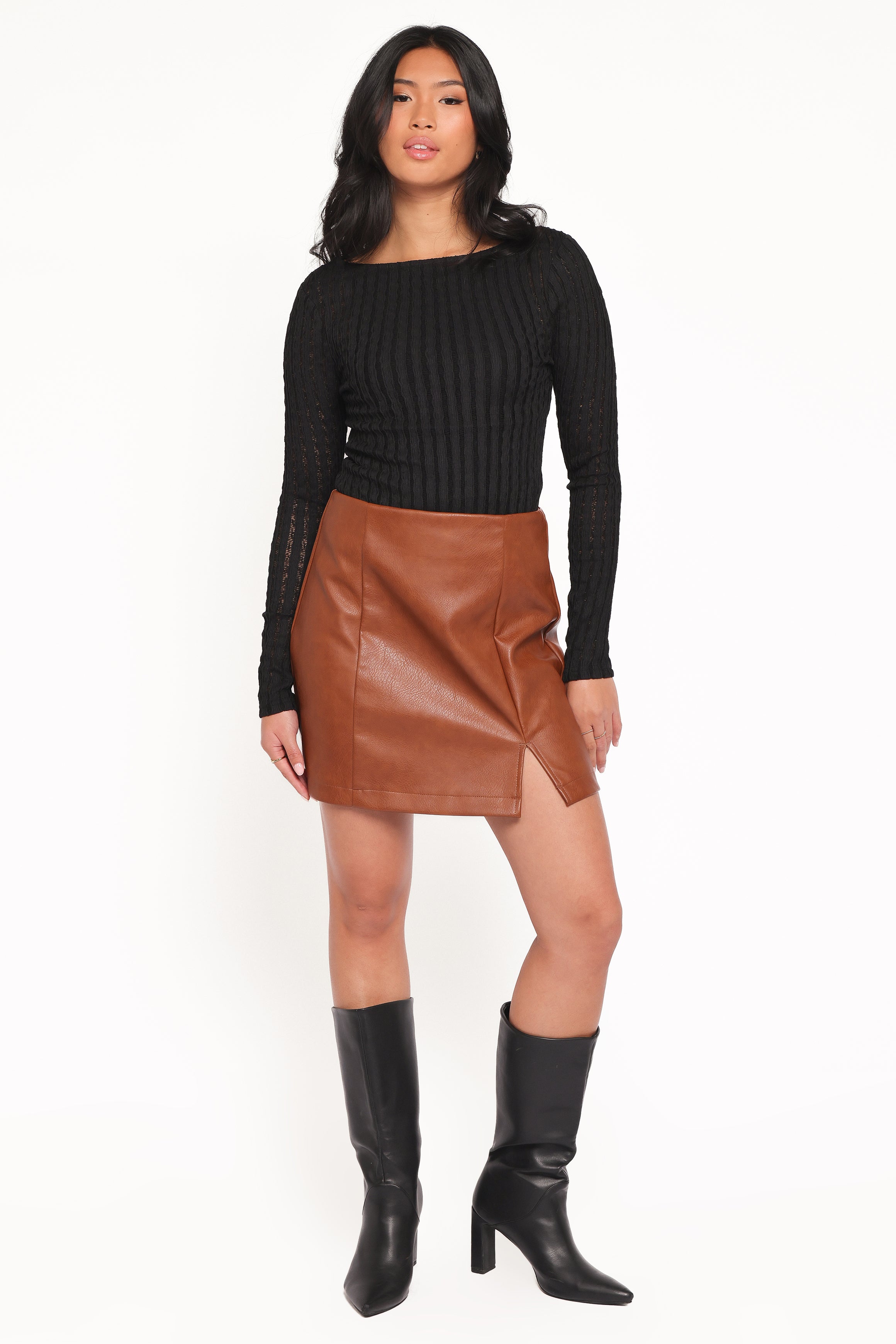 Bellatrix Textured Knit Top - Black