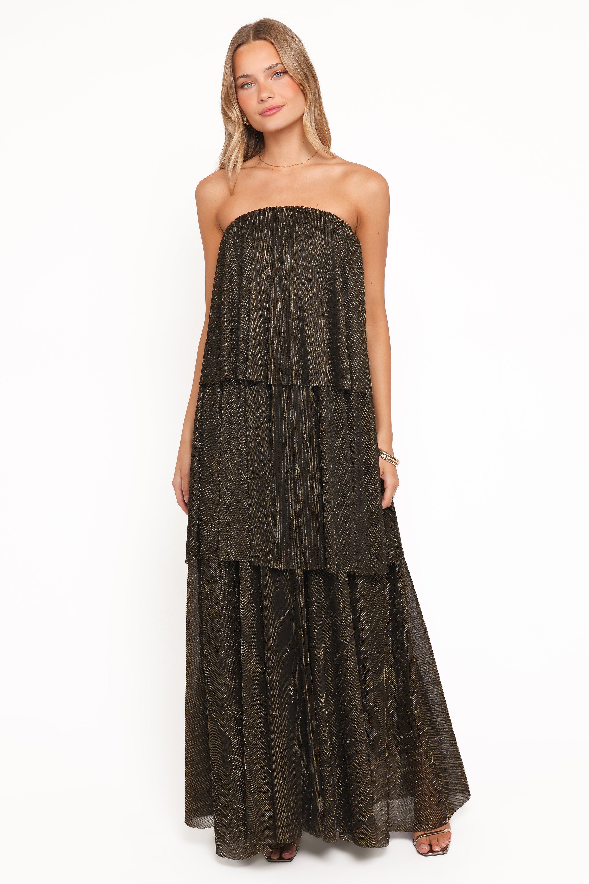 Bloom Strapless Maxi Dress - Black