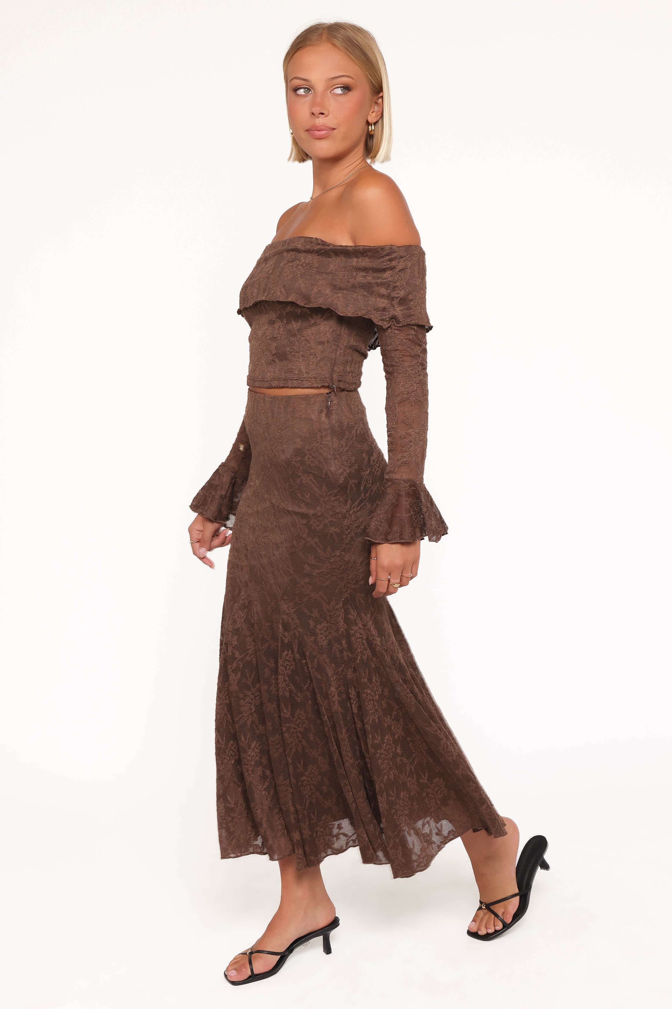 Bromley Lace Skirt Set - Brown