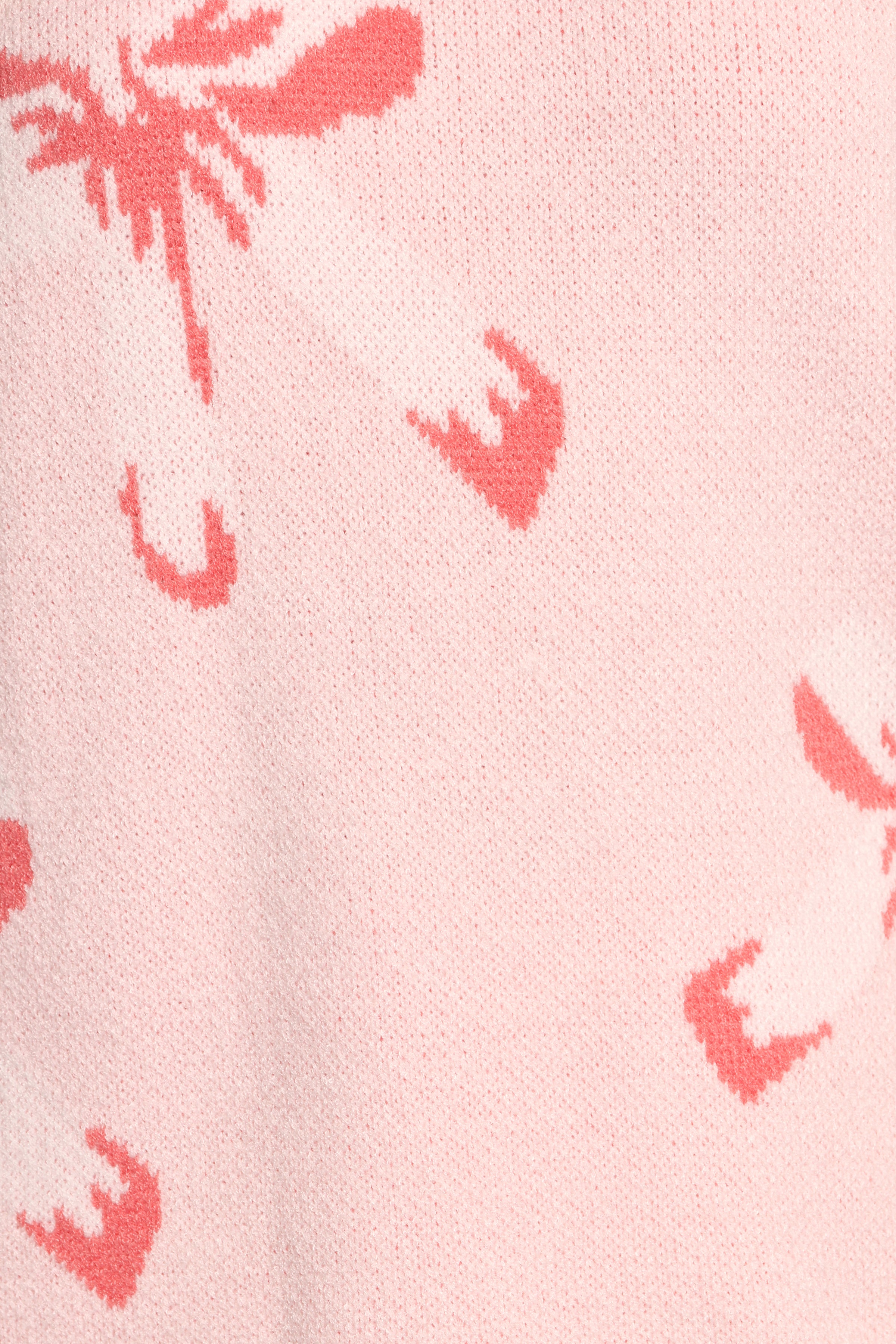 Carrington Bow Print Knit Sweater - Pink