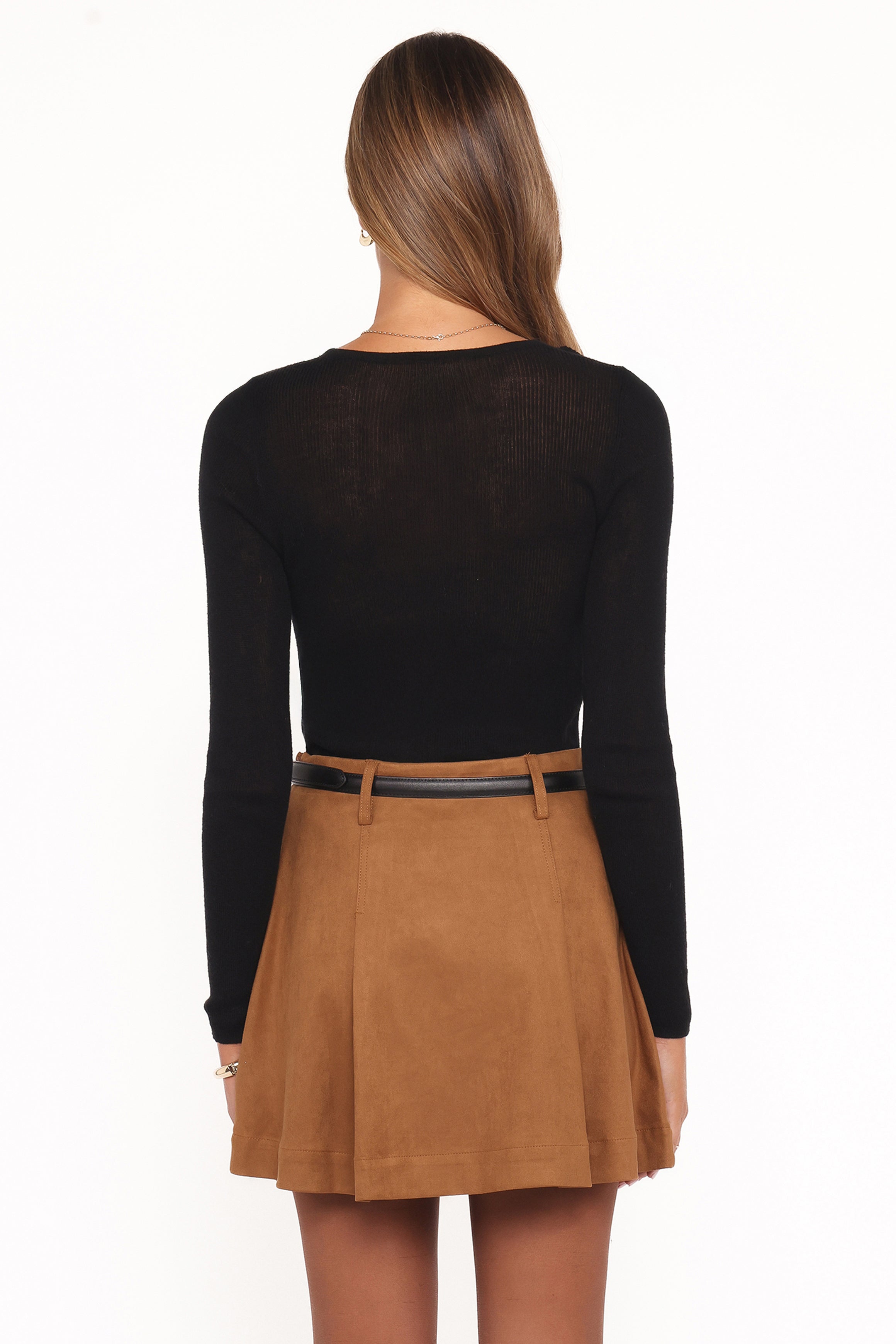 Charles Faux Suede Mini Skirt - Camel