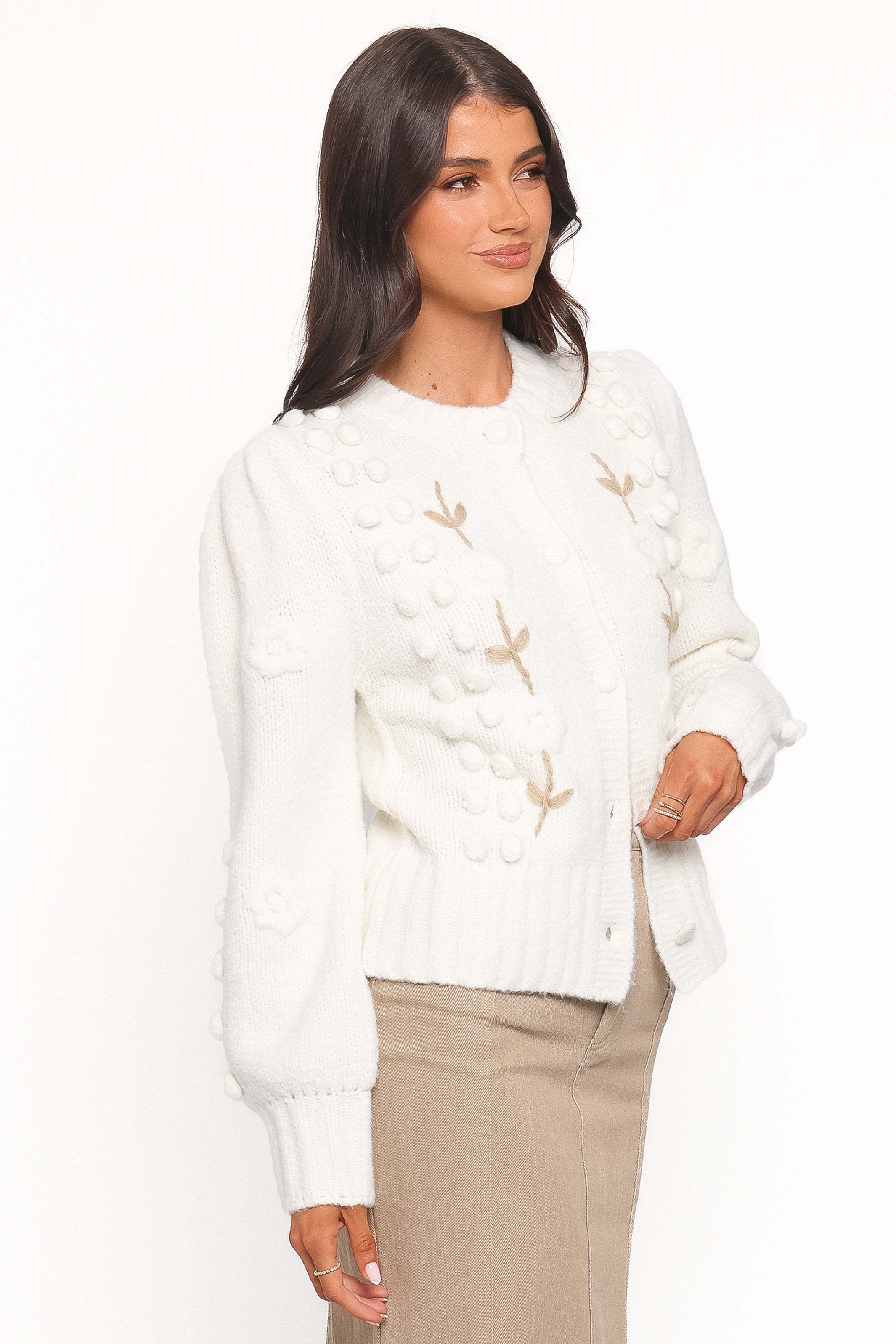 Cleo Floral Cardigan - Cream