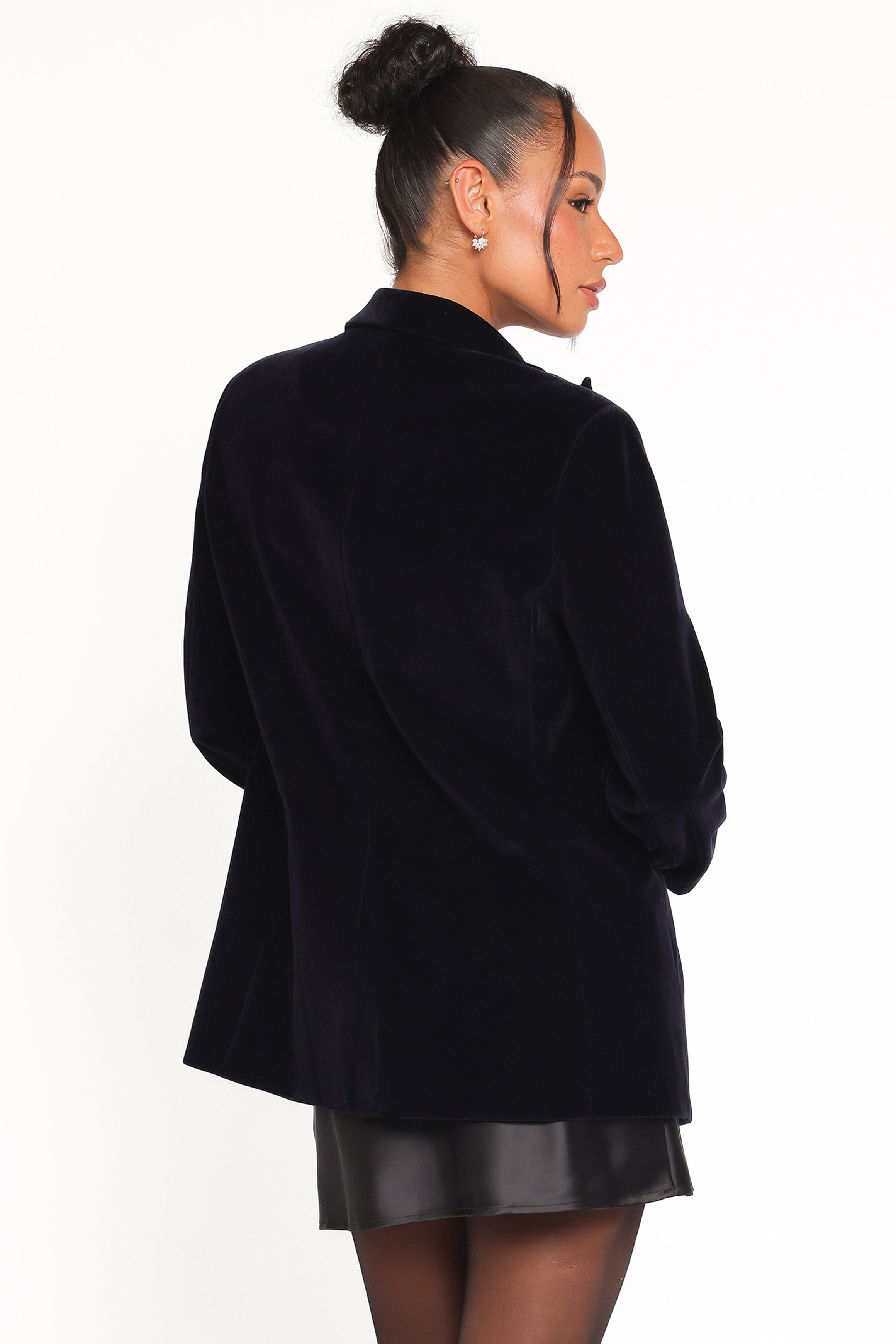 Clive Velvet Blazer - Navy