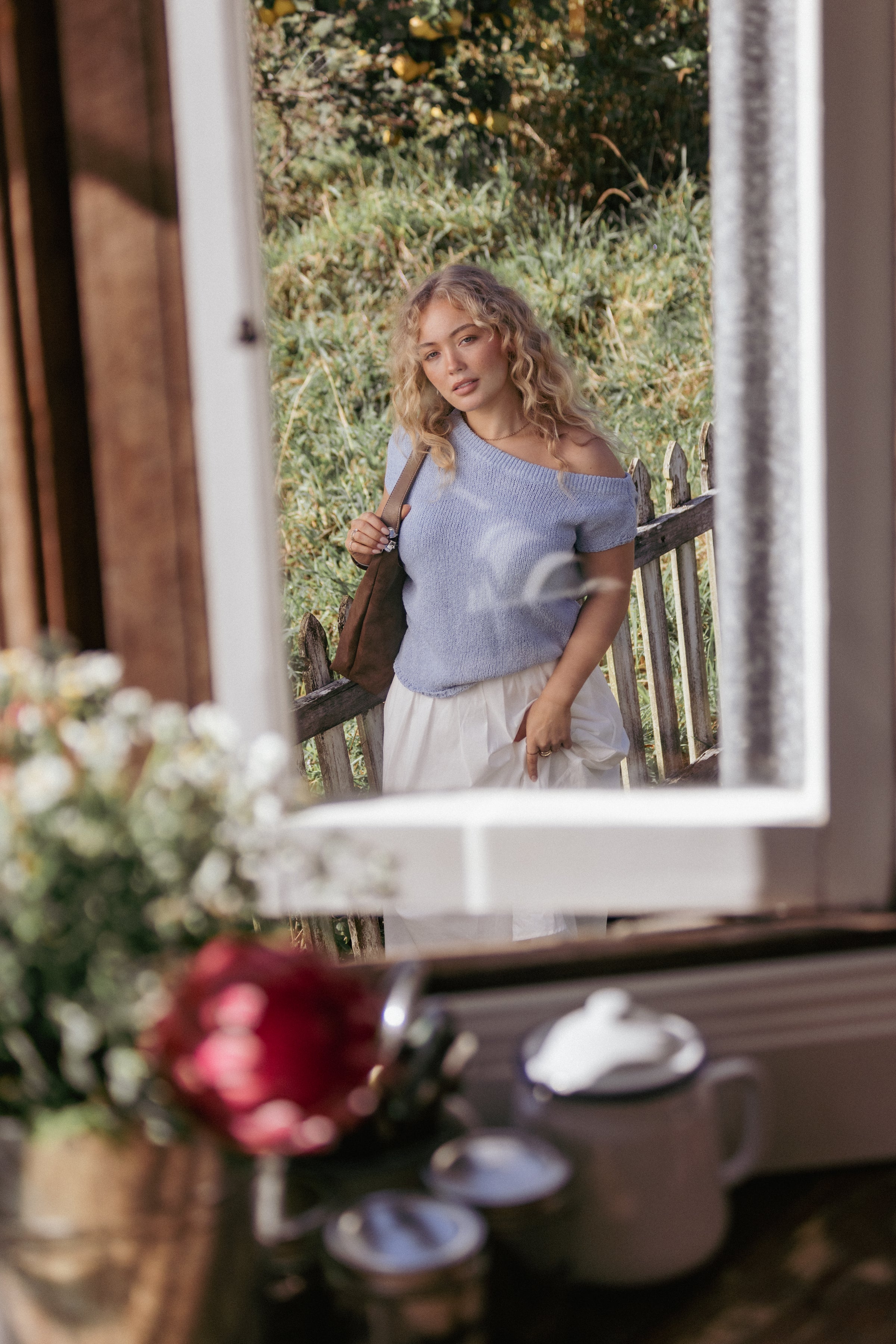 Coco Knit Top - Pale Blue