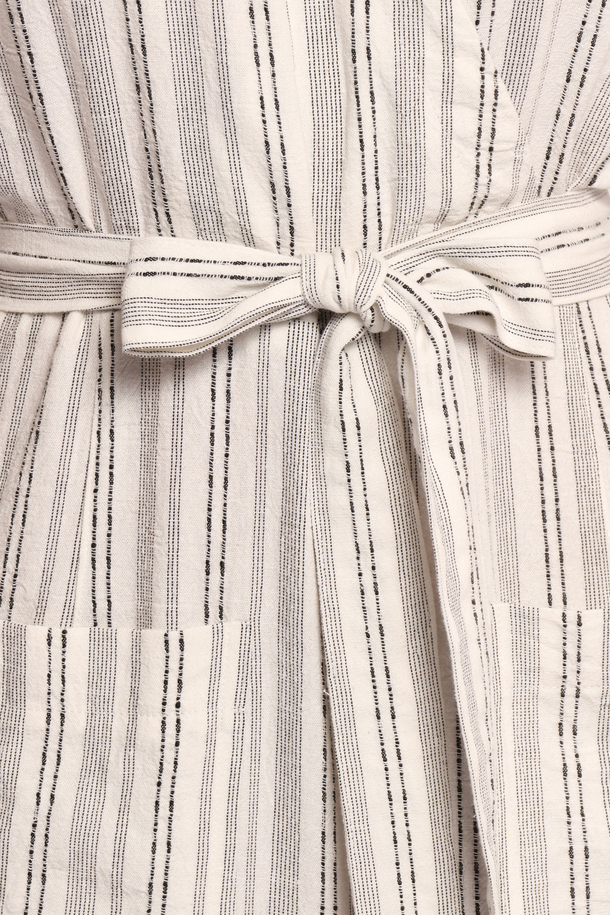 Daila Tie Waist Jumpsuit - White Black