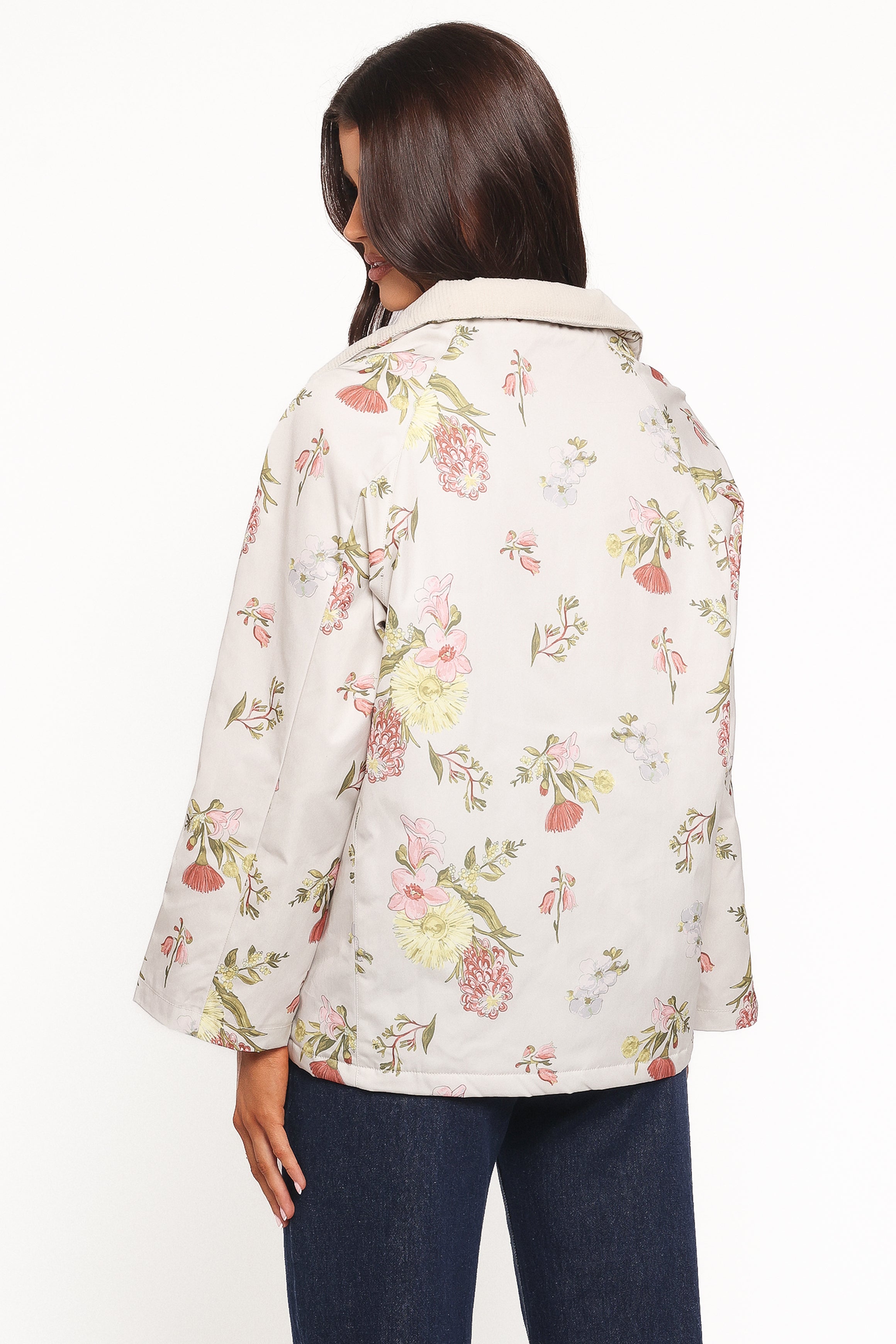 Danica Barn Jacket - Khaki Floral