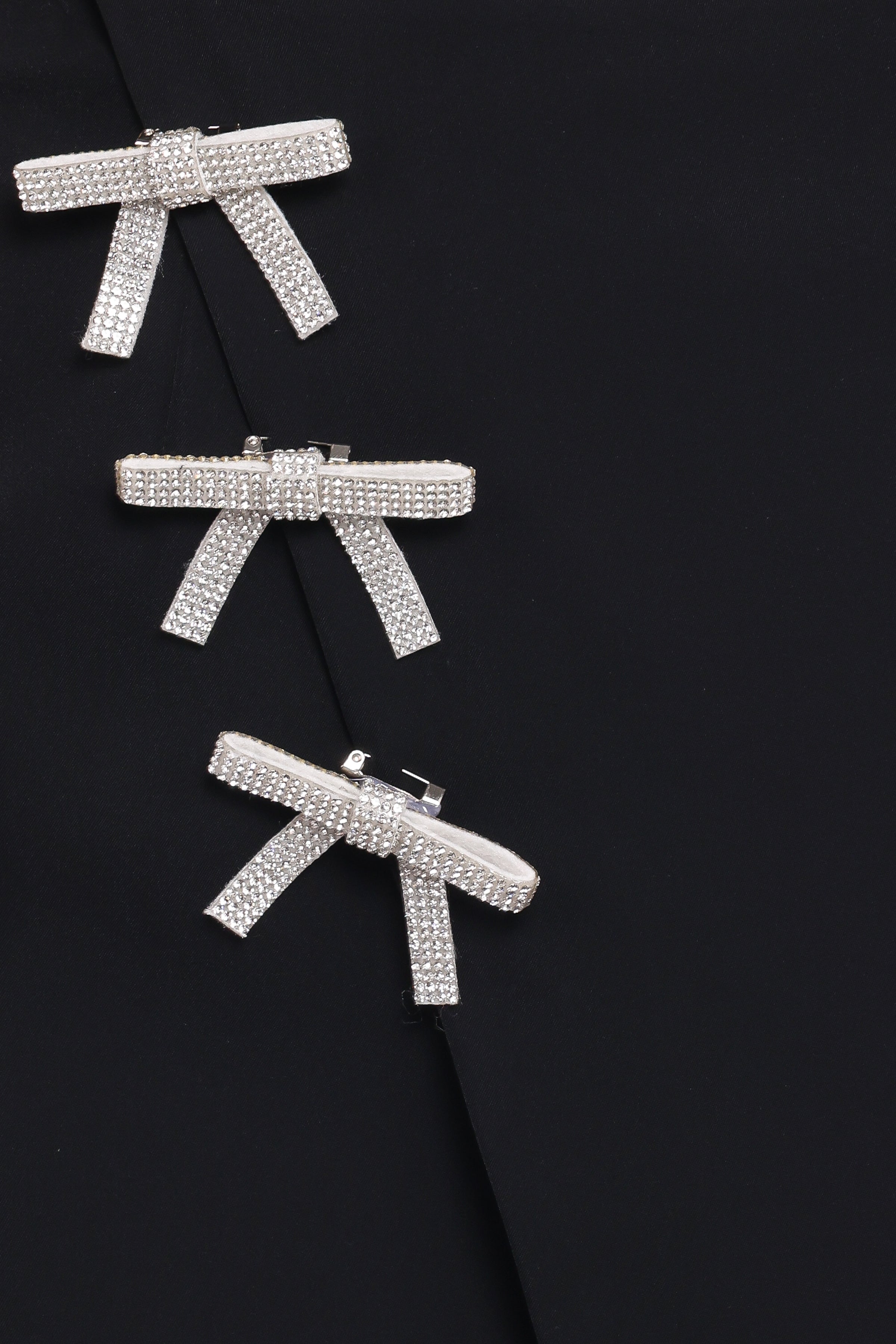 Tyra Mini Skirt With Embellished Bows - Black