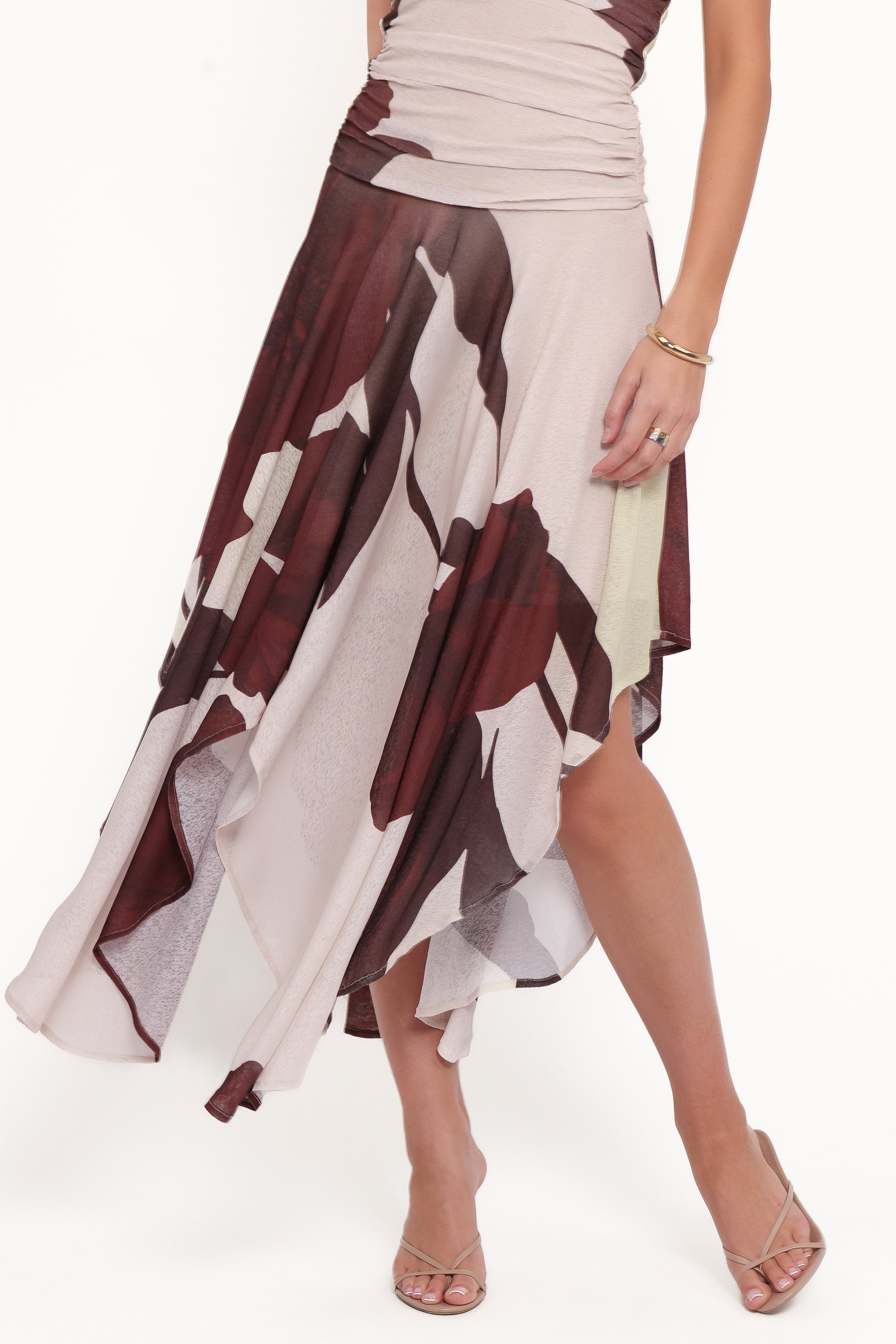 Doreen Midi Dress - Brown Floral