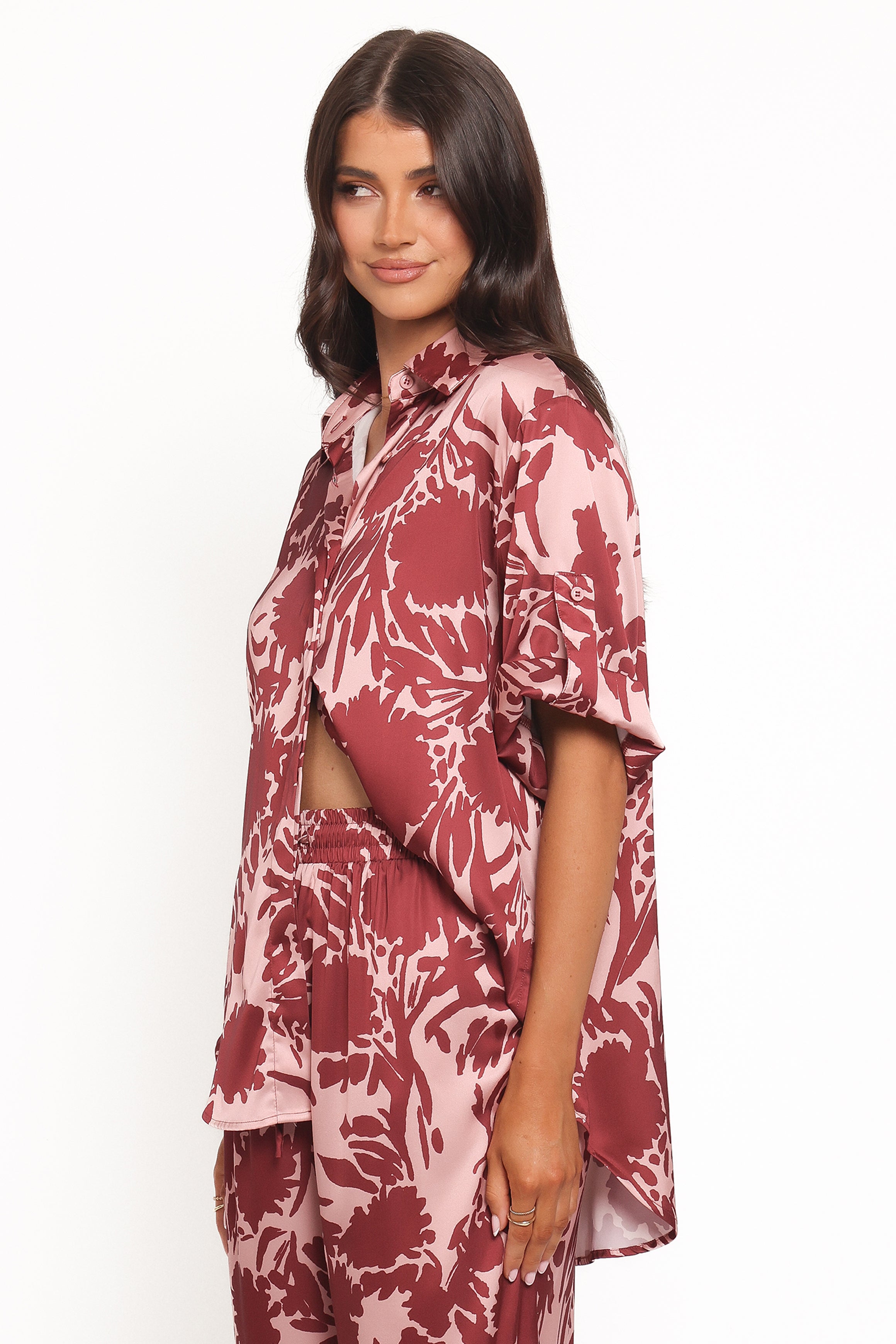Elysia Shirt - Pink Burgundy