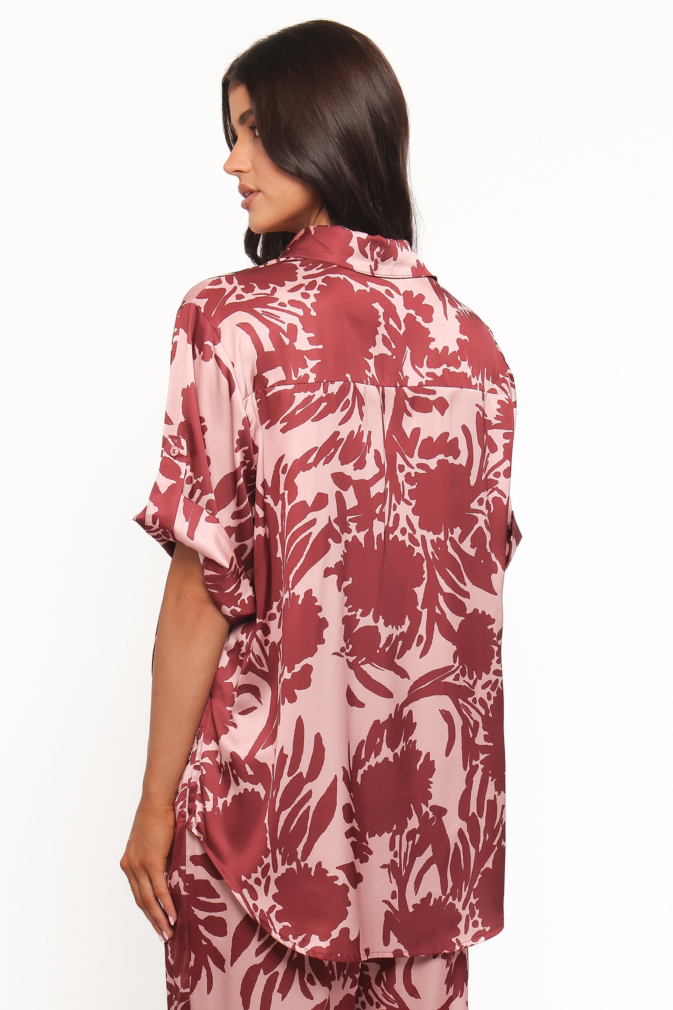 Elysia Shirt - Pink Burgundy