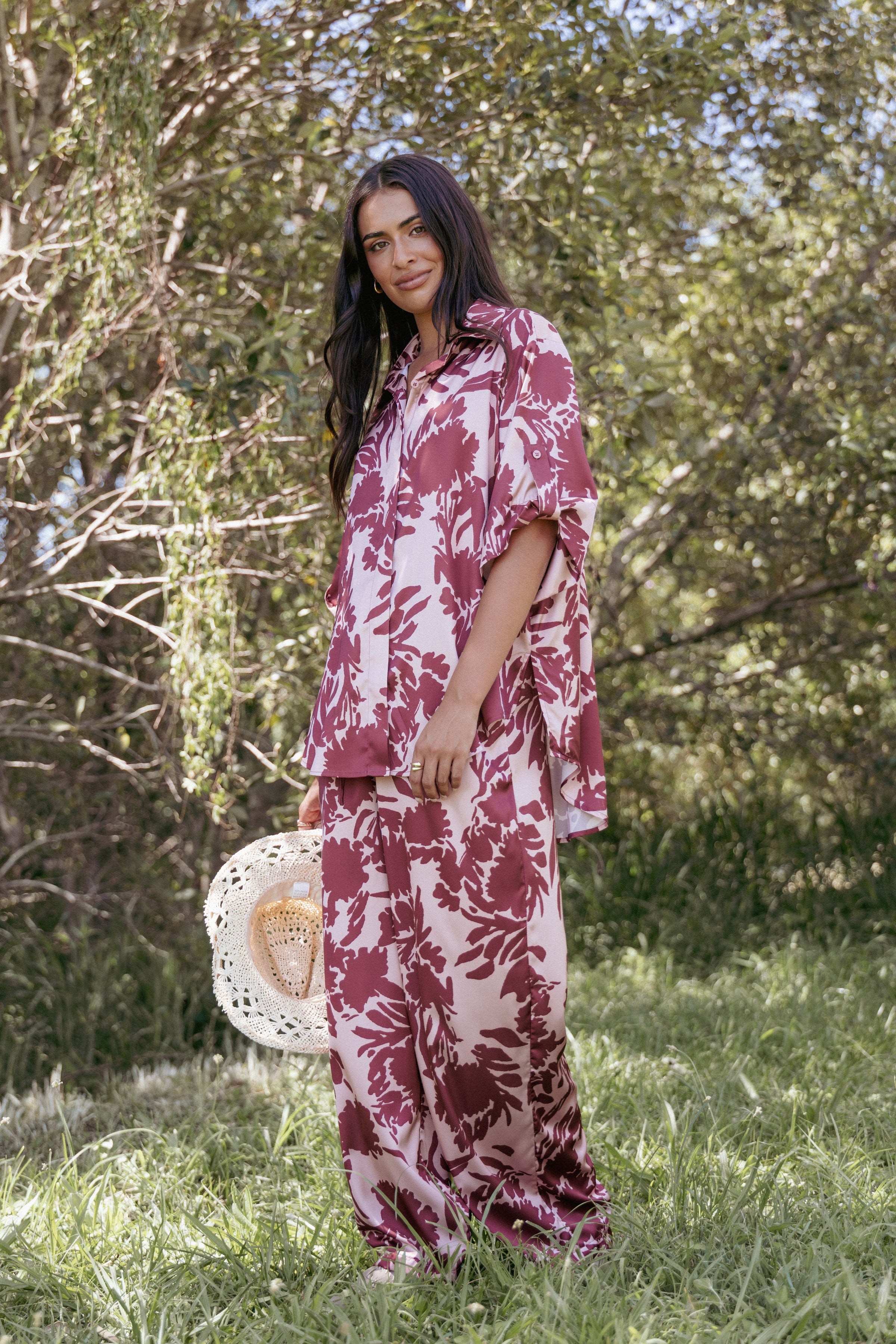 Elysia Pants - Pink Burgundy