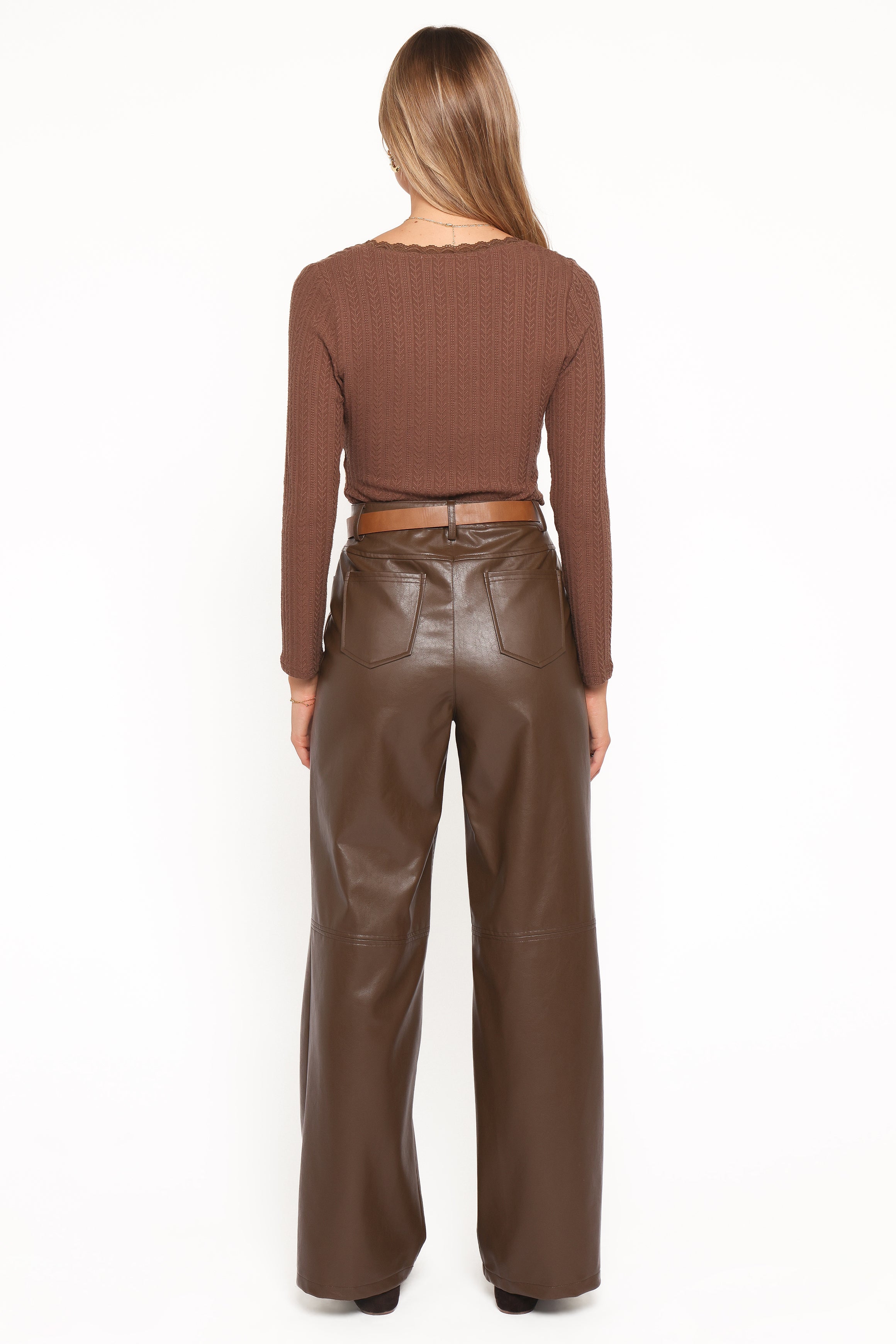Emer Leather Pant - Chocolate Brown