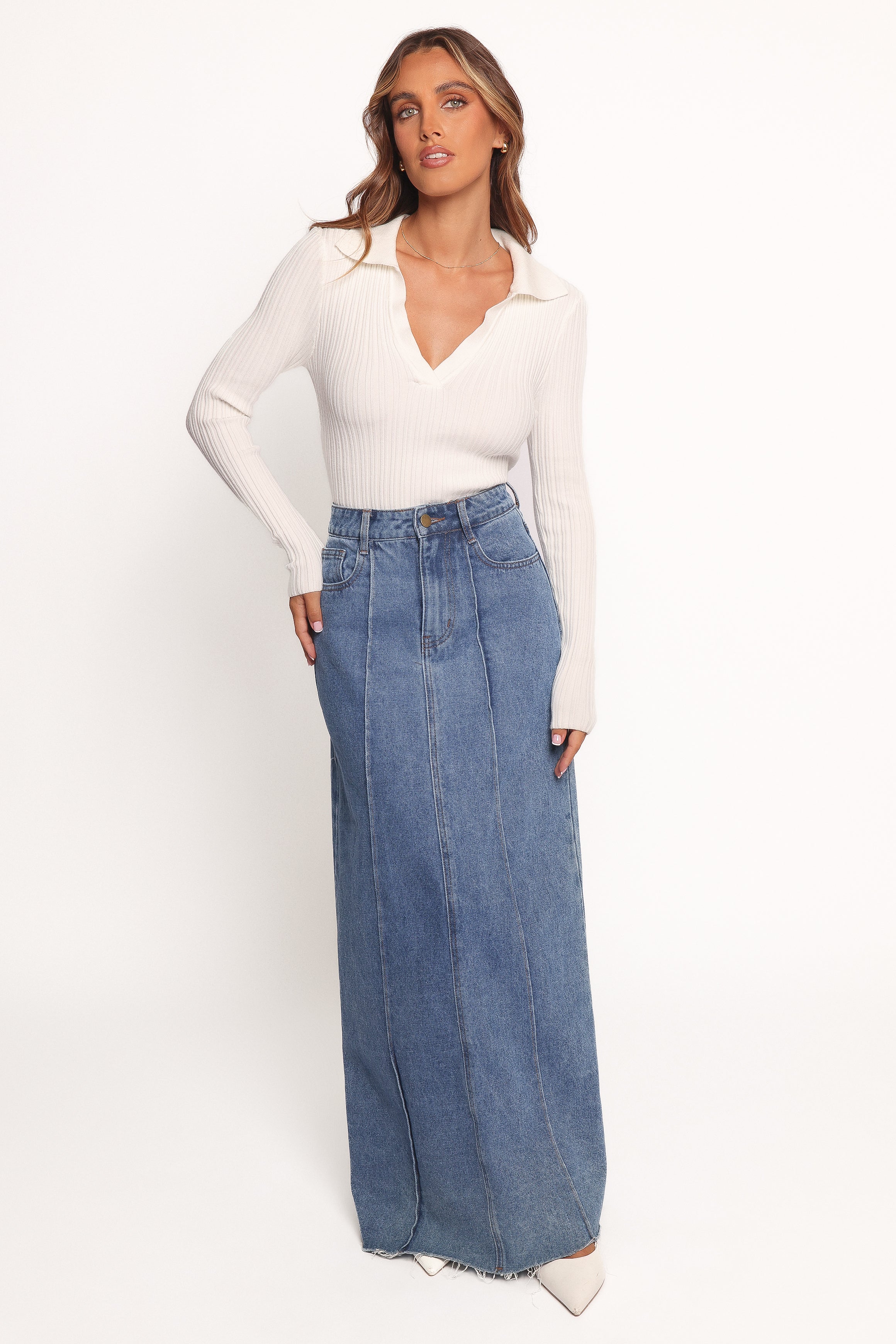 Emmerson Long Sleeve Knit Top - White