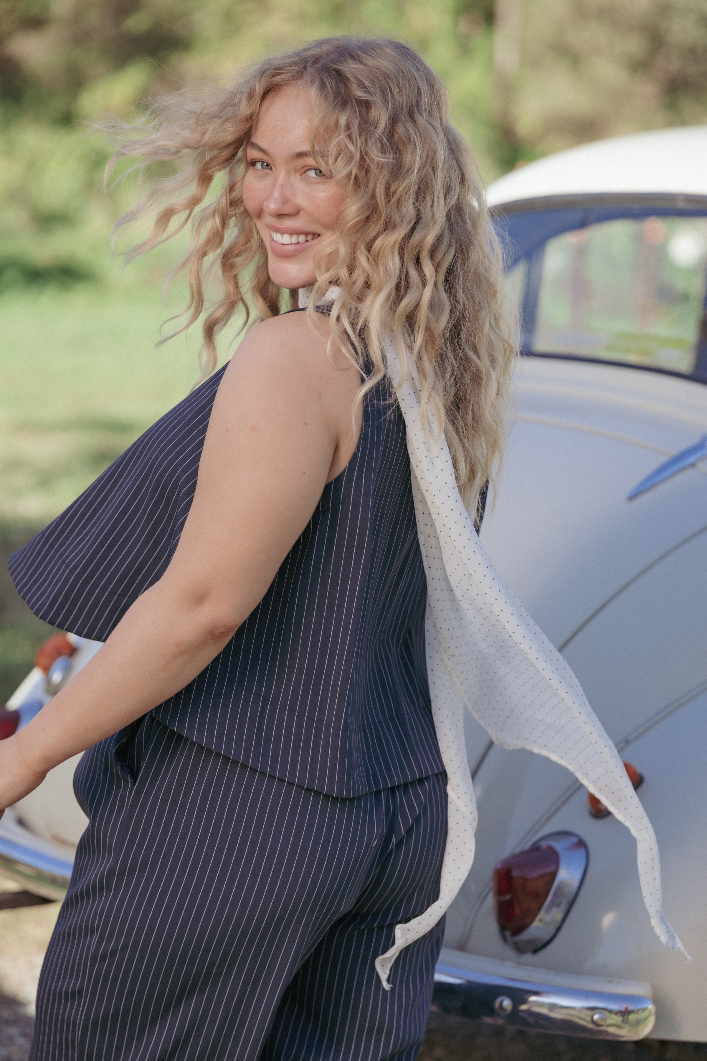 Enda Top - Navy White Stripe