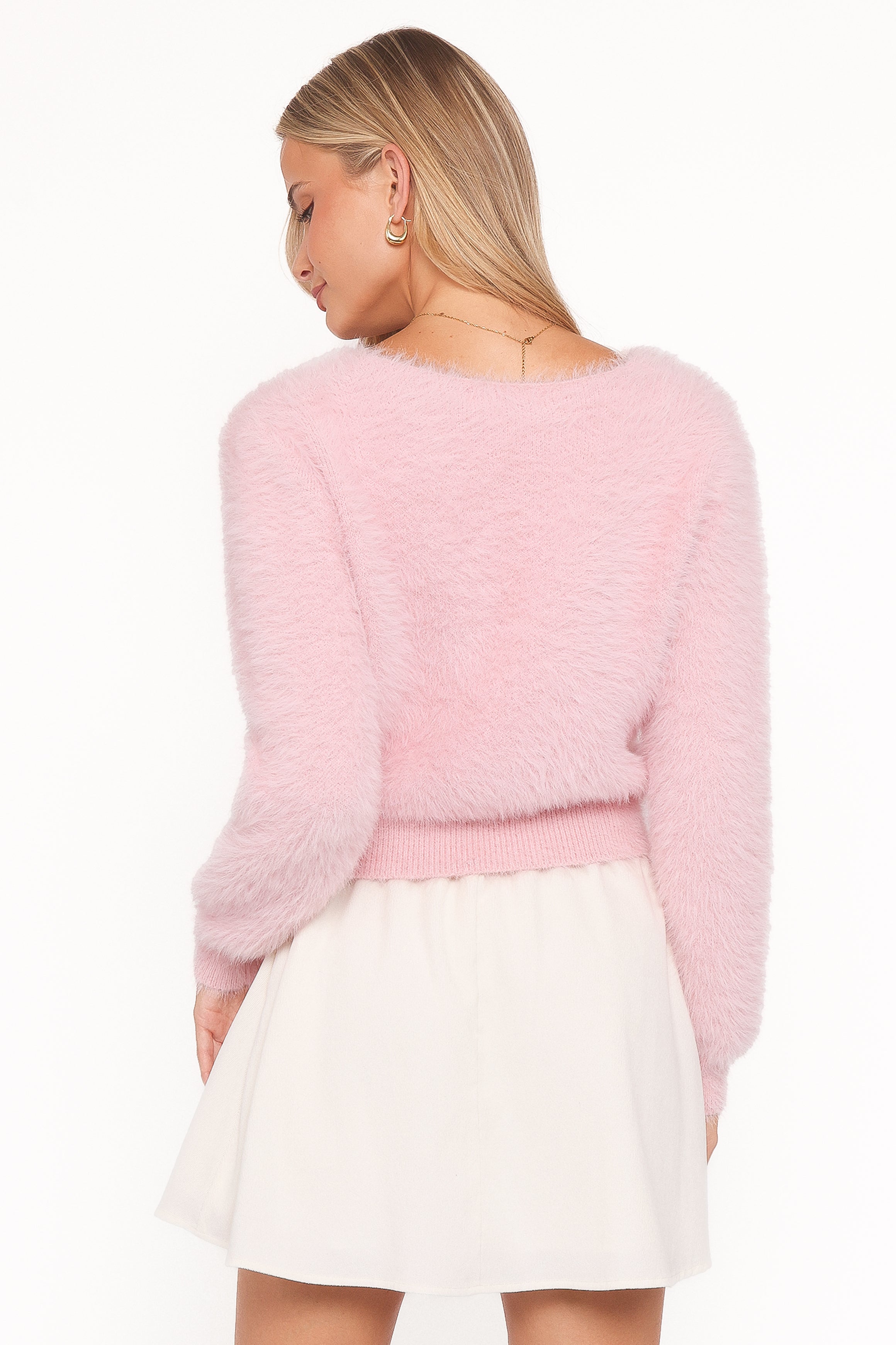 Evelin Cropped Cardigan - Pink