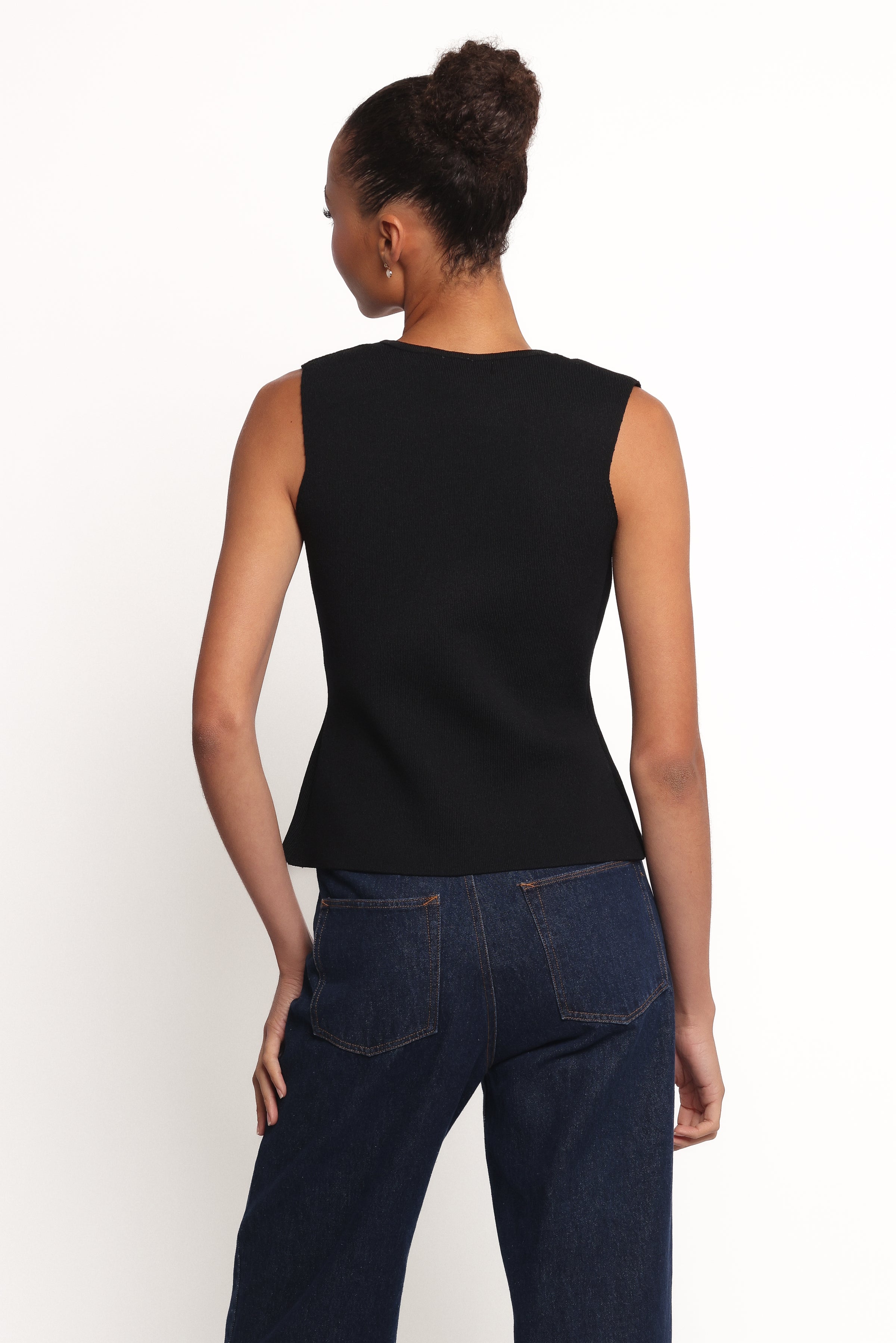 Everlee Knit Vest Top - Black
