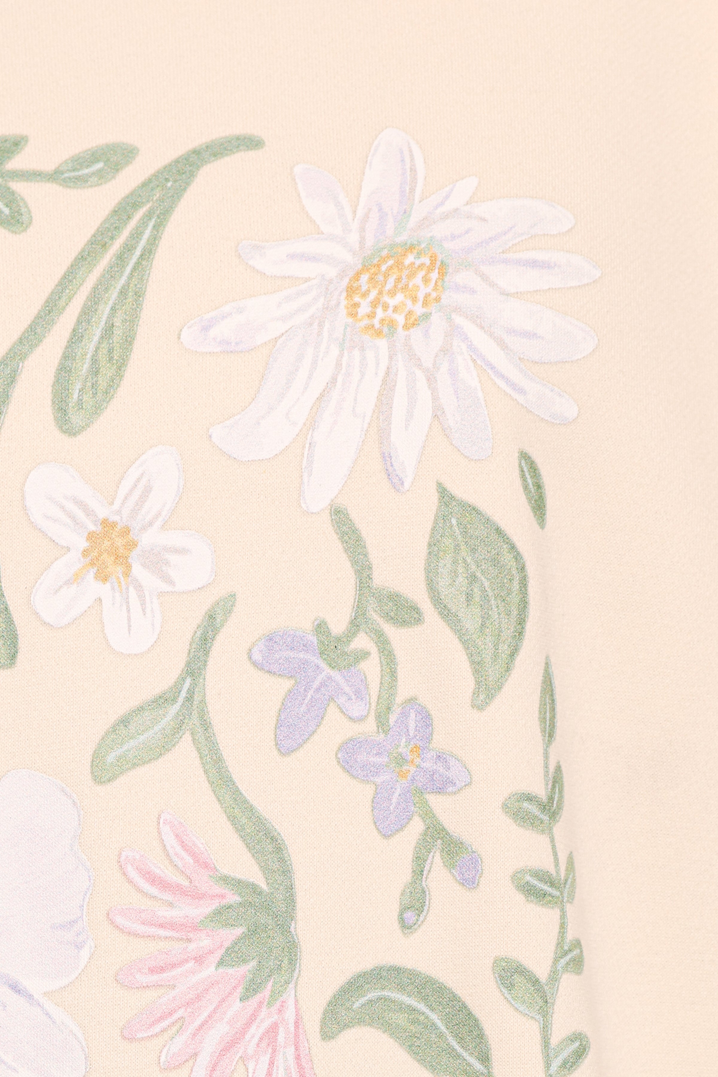Flower Garden Graphic Sweatshirt - Cream
