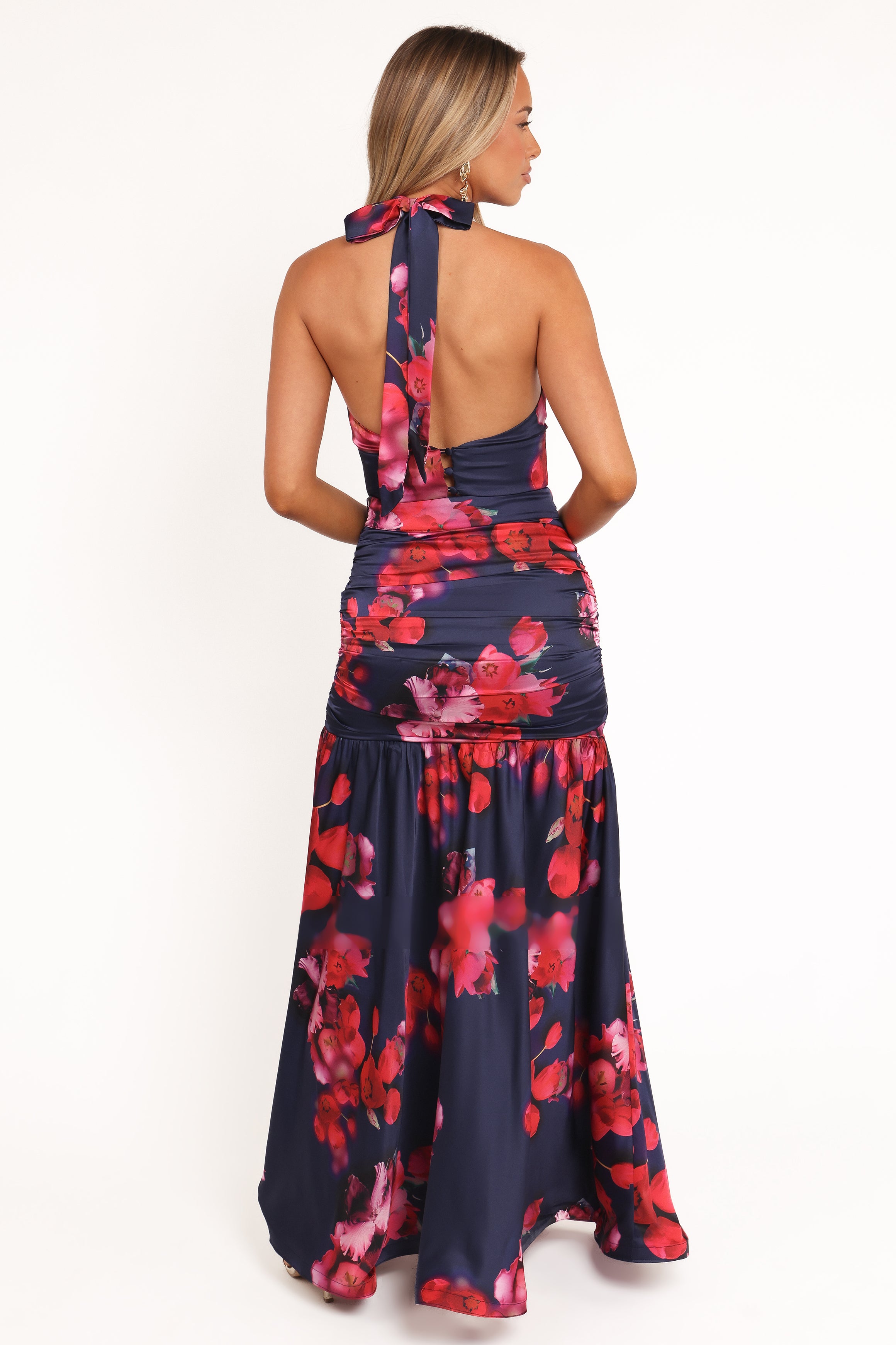 Freda Halter Skirt Set - Navy Floral