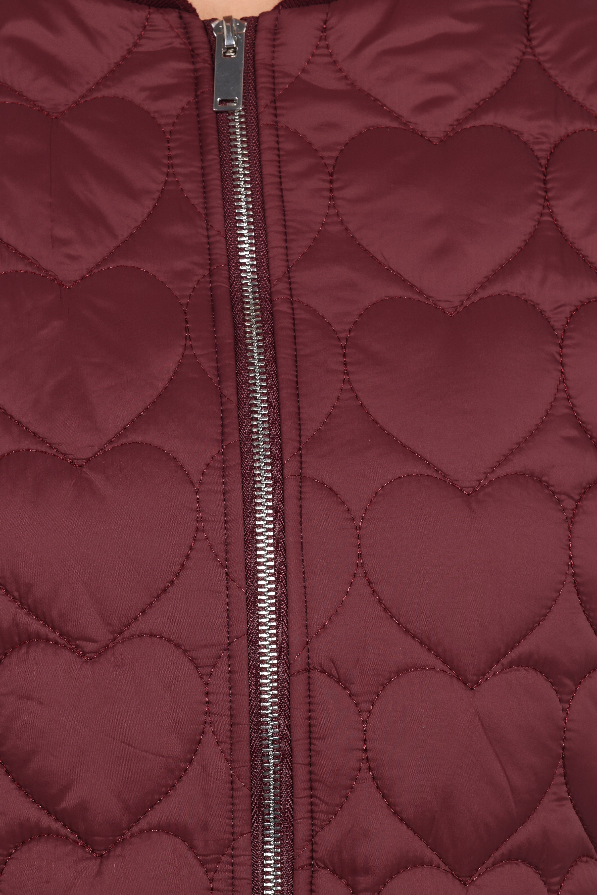 Genevieve Quilted Bomber - Cherry