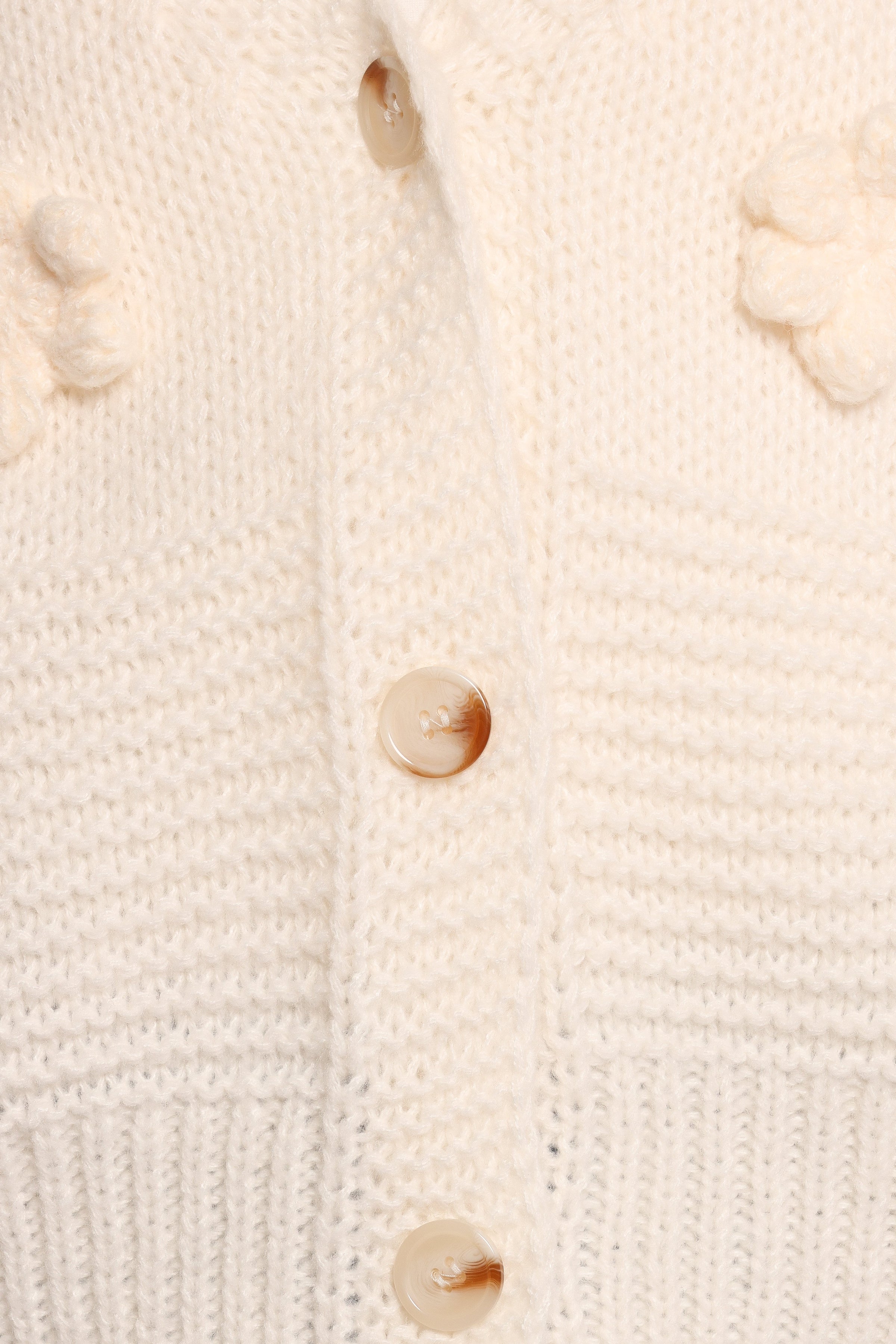 Harlee Flower Cardigan - White