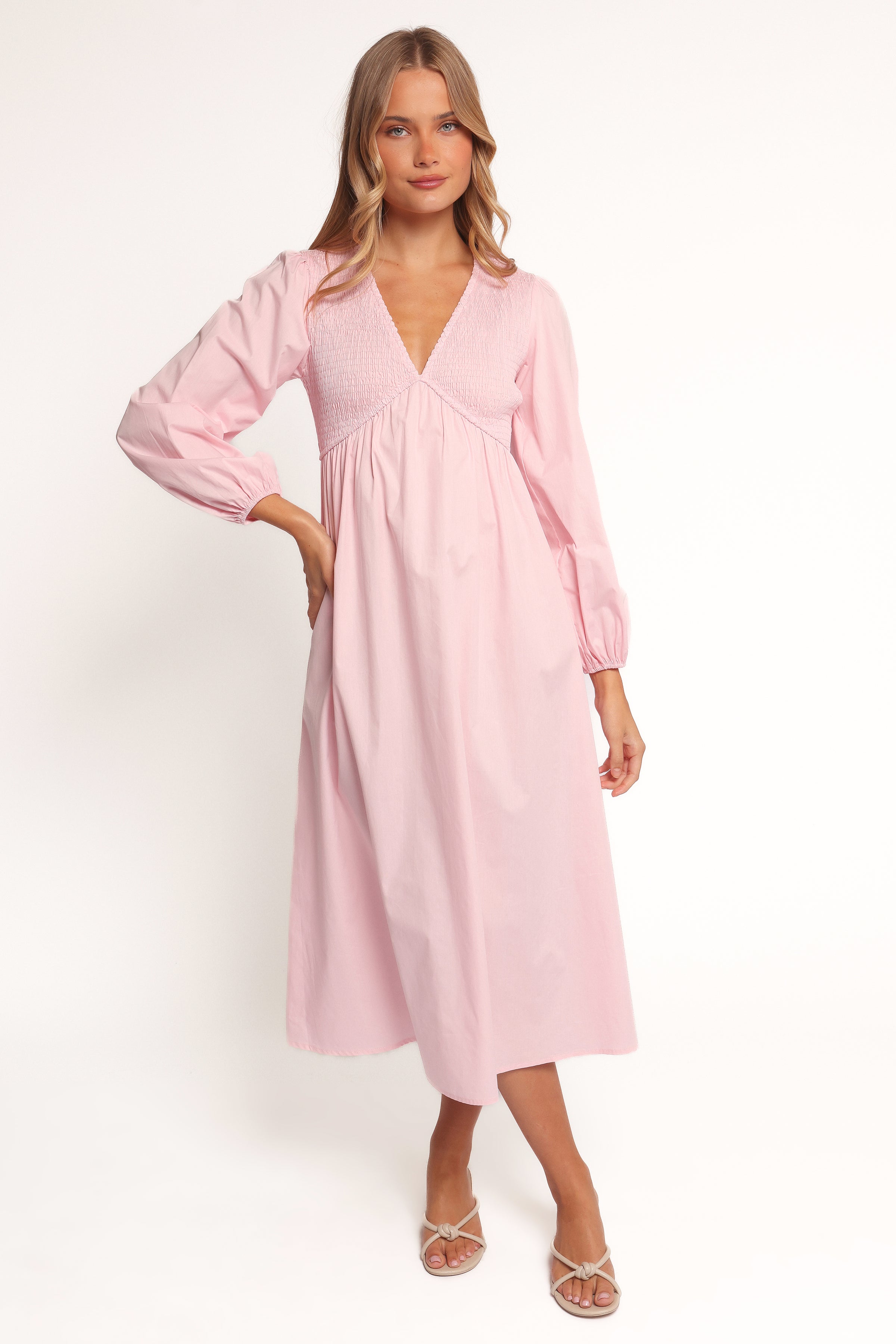 Ilyana Long Sleeve Maxi Dress - Pink