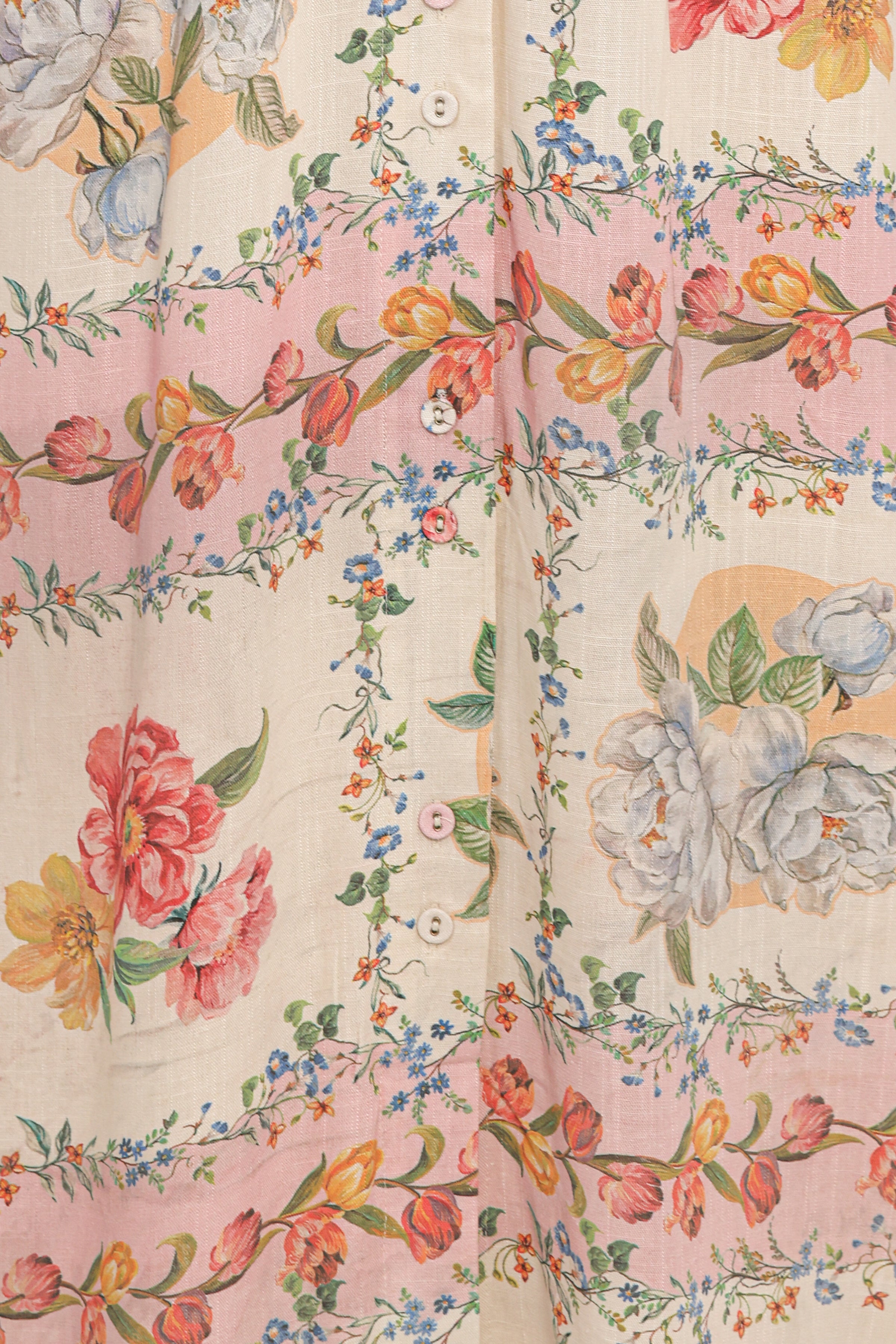 James Button Through Maxi Dress - Rose Tile