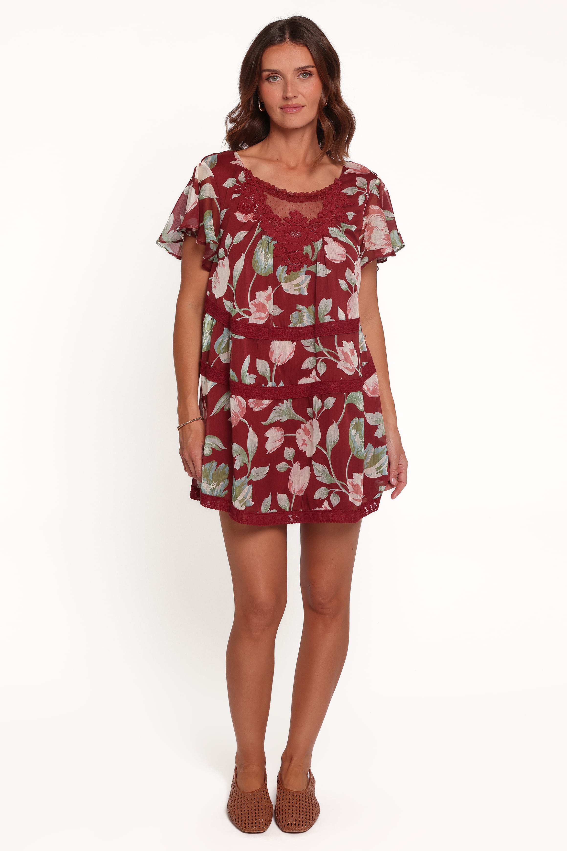 Java Mini Dress - Red Tulip Floral