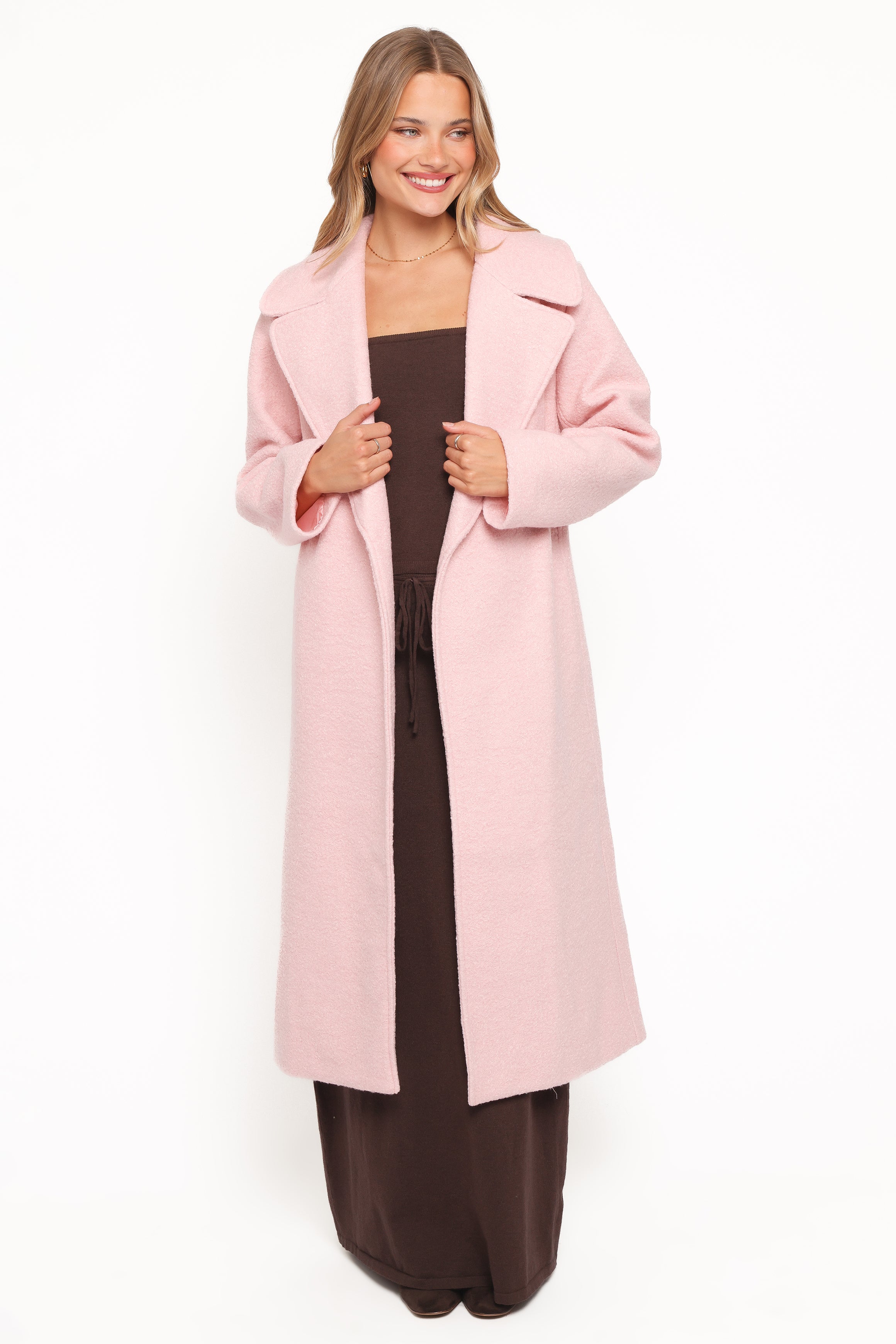Jazzie Boucle Coat - Baby Pink