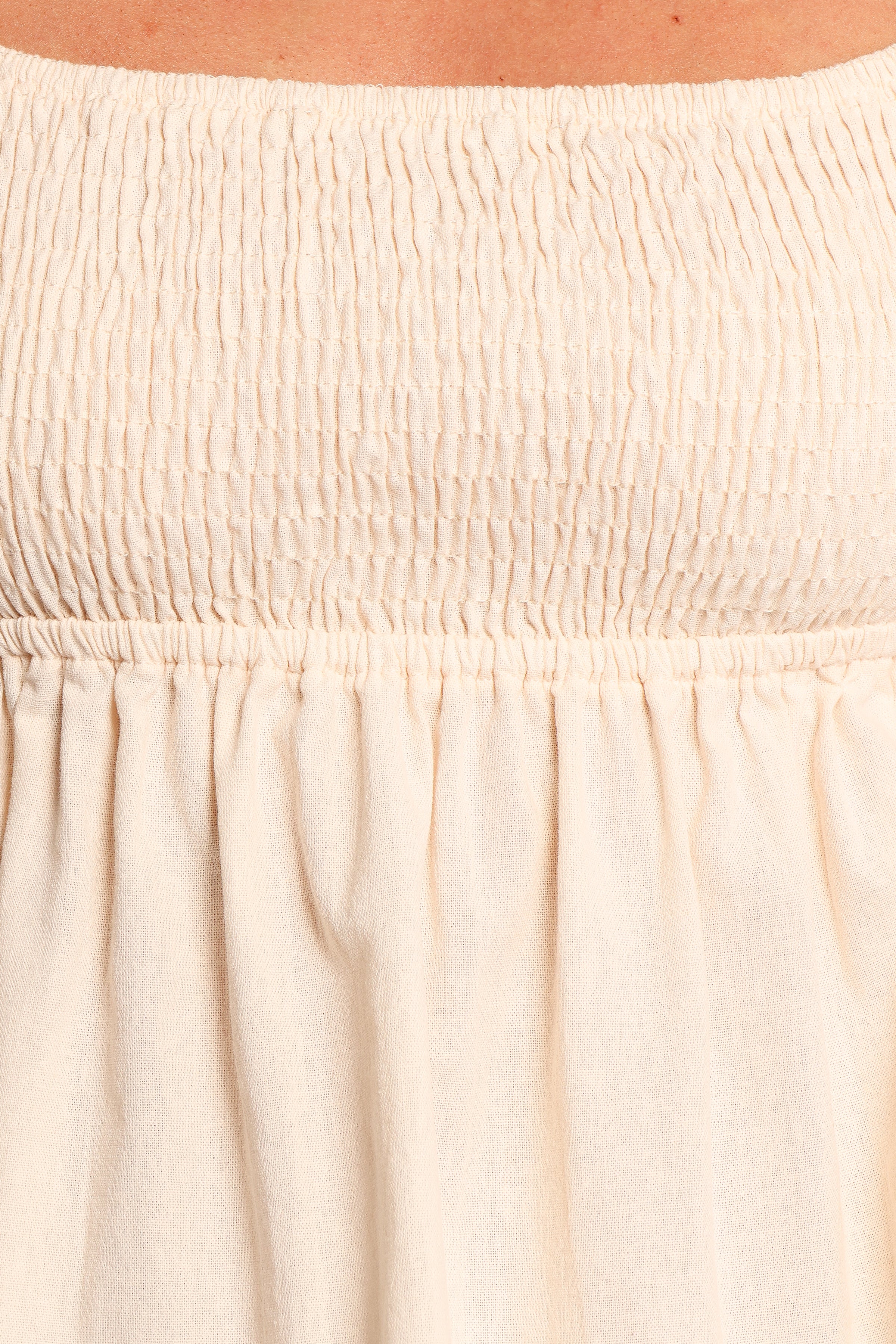 Jemima Puff Sleeve Top - Beige (Hold for Amazon)