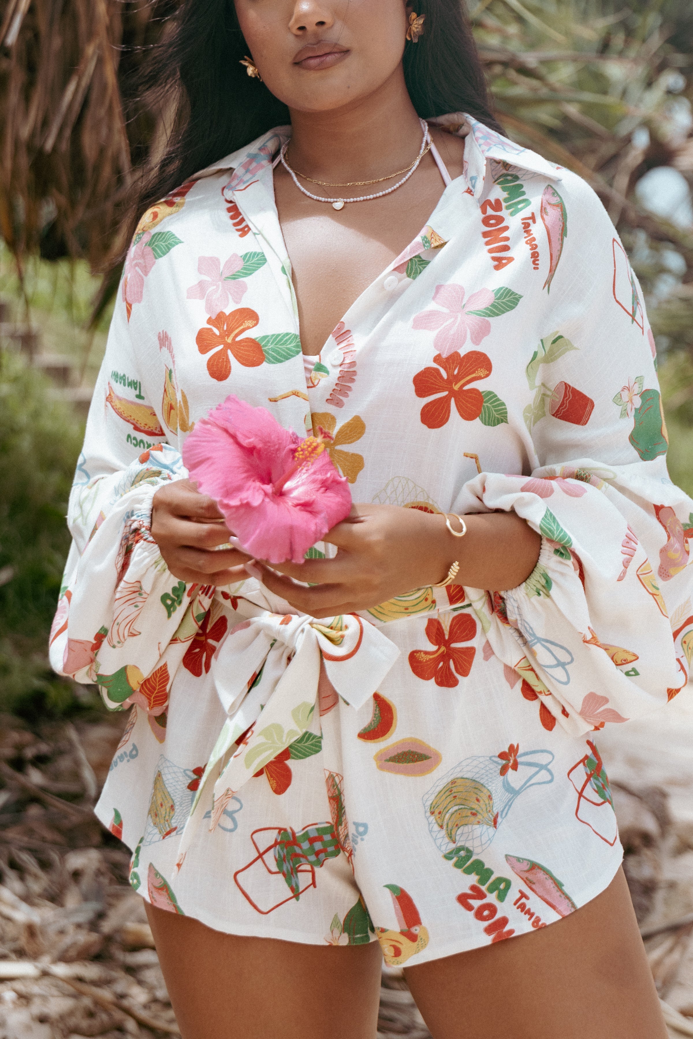 Jillia Long Sleeve Romper - Alfresco