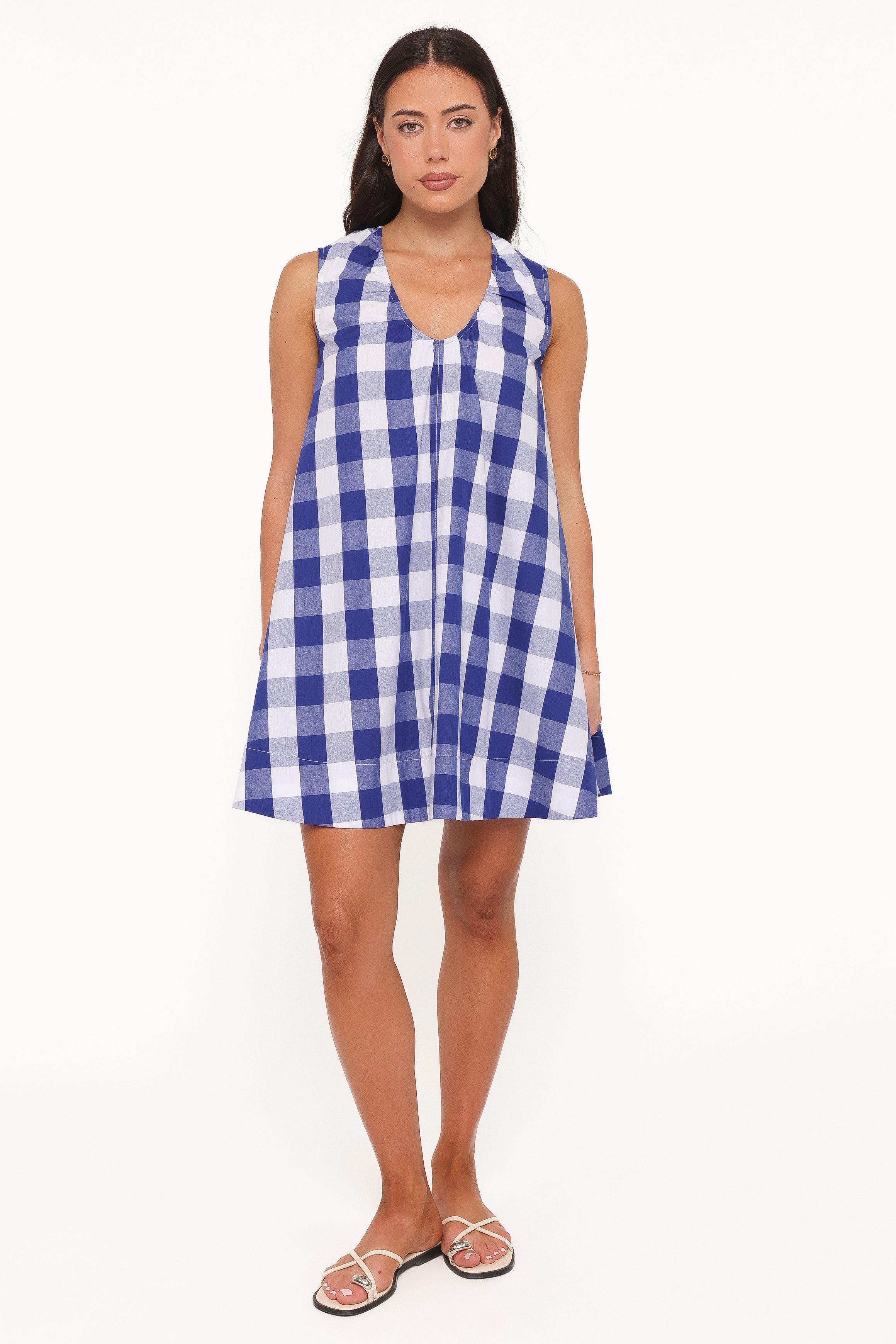 Jorah Mini Dress - Blue Plaid