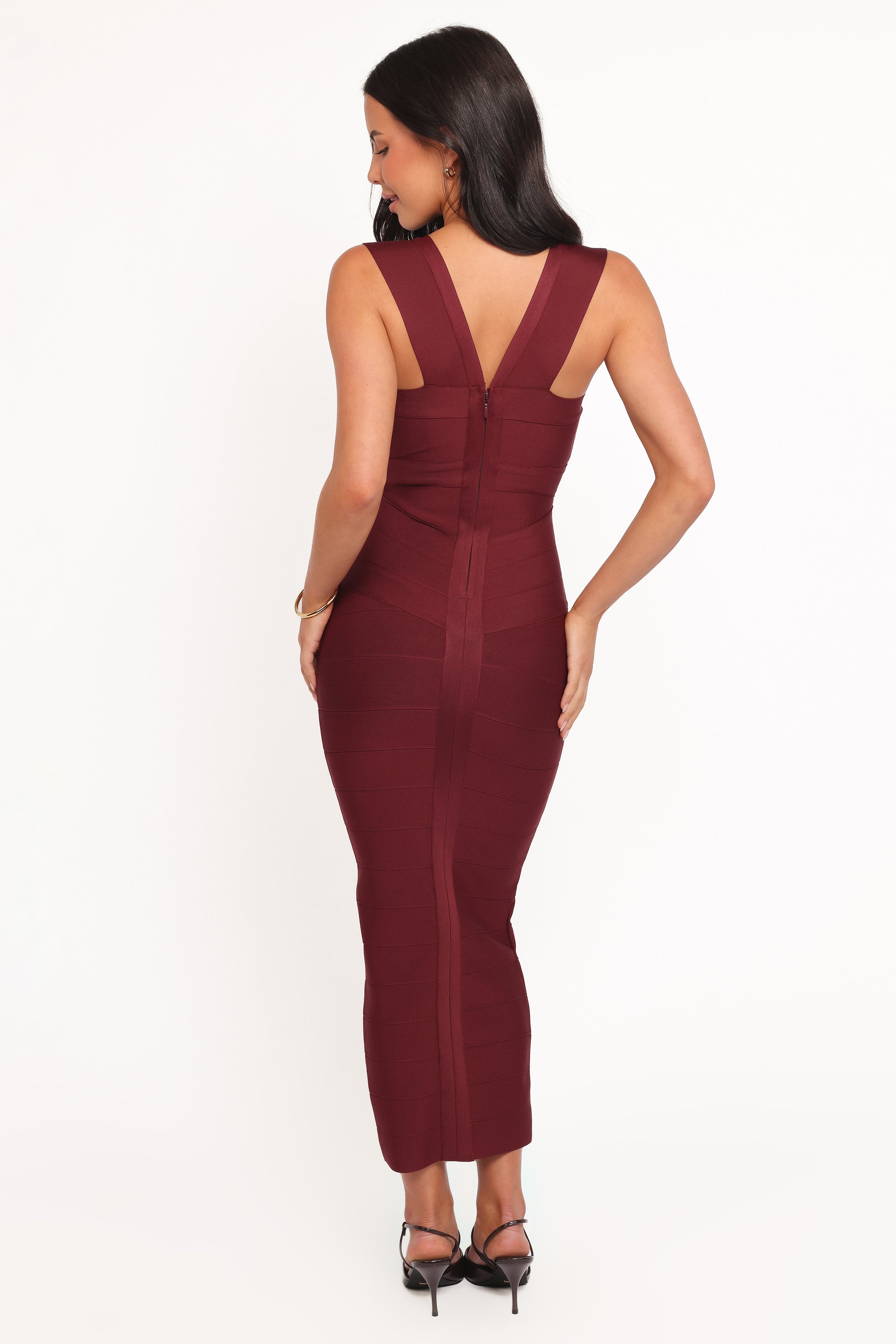 Josiah Midi Dress - Burgundy