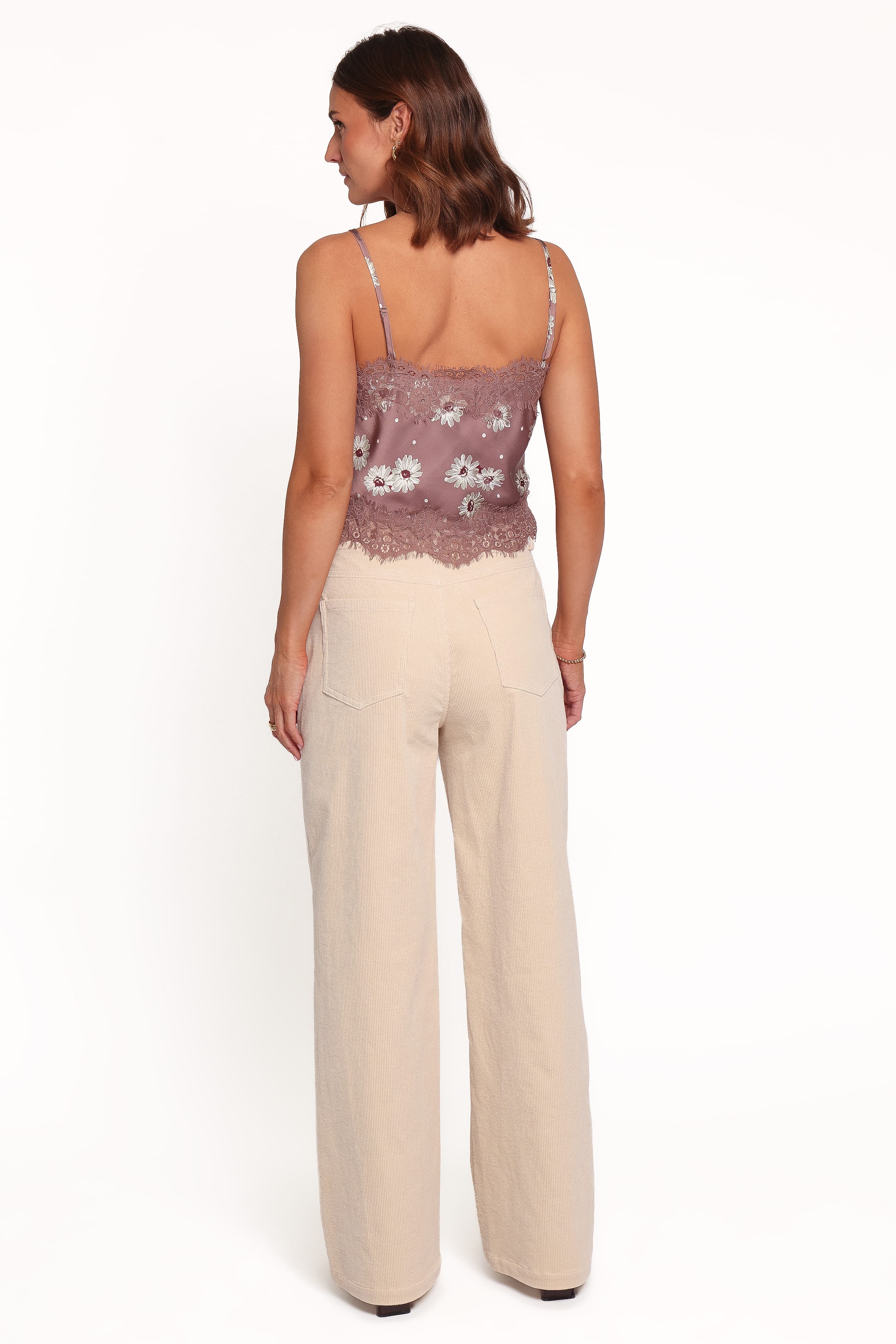 Kendall Straight Leg Jeans - Cream Corduroy